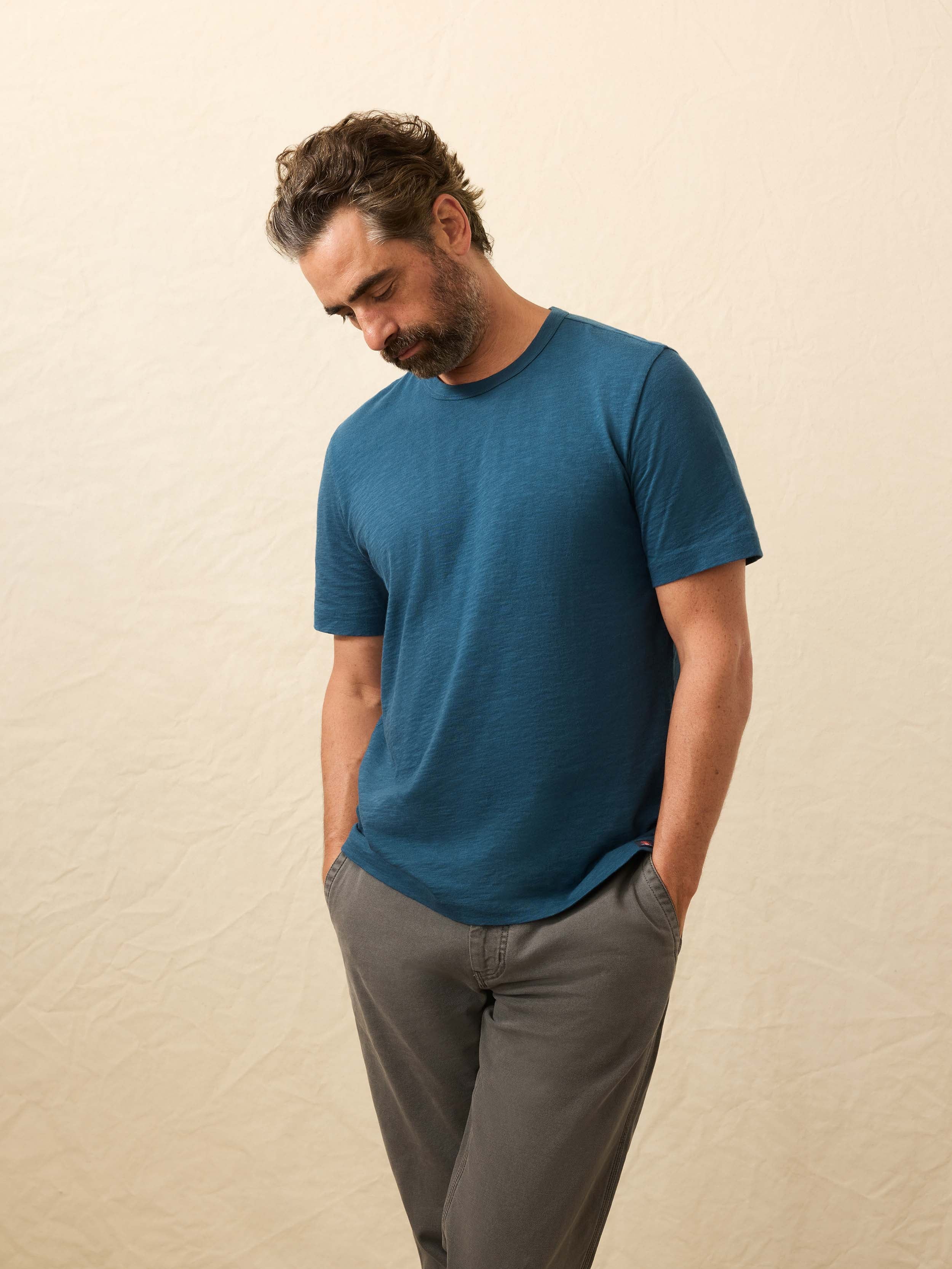 Sunwashed Regenerative Tee - Ocean Storm