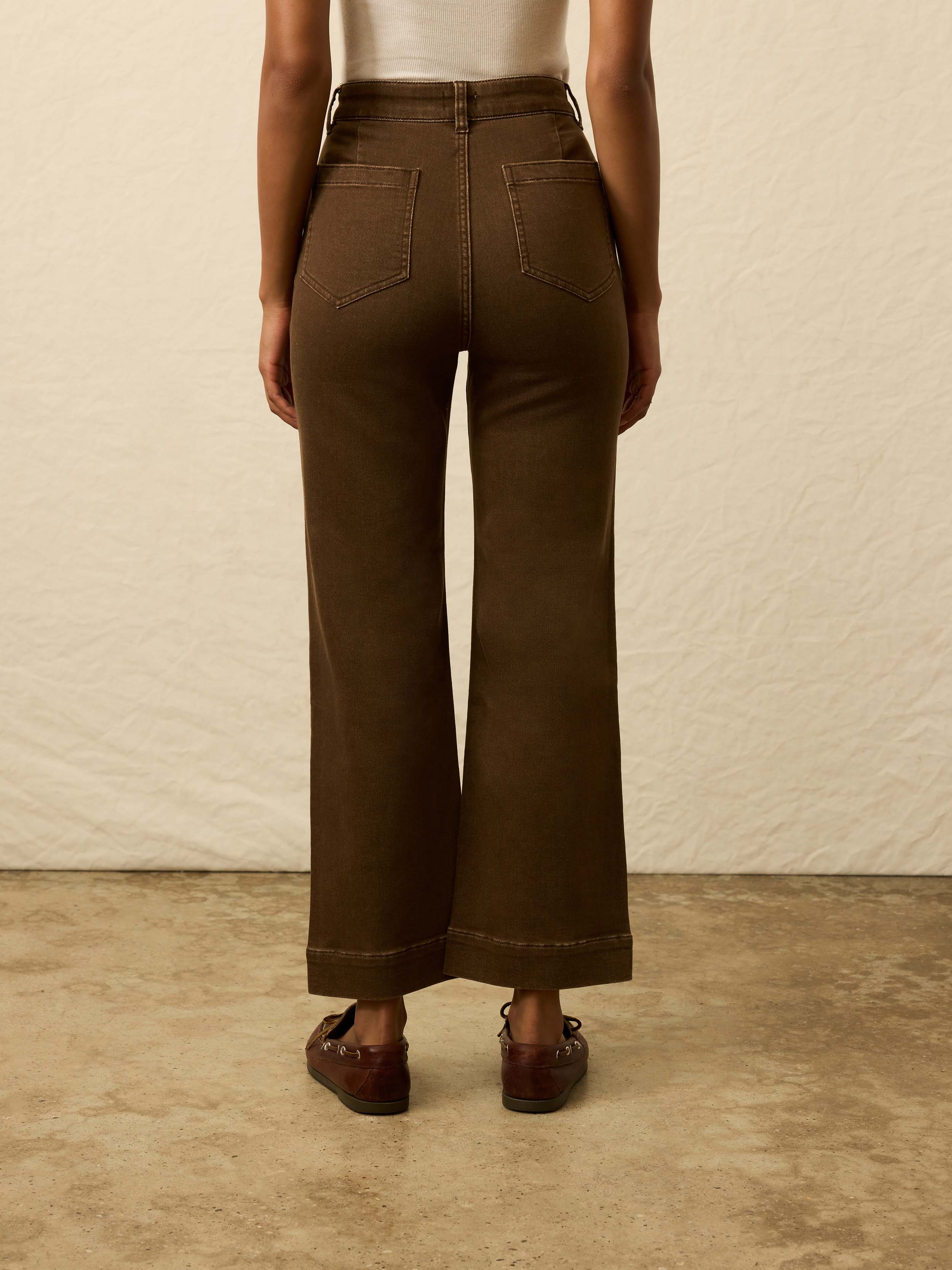 Stretch Terry Patch Pocket Ankle Pant - Walnut