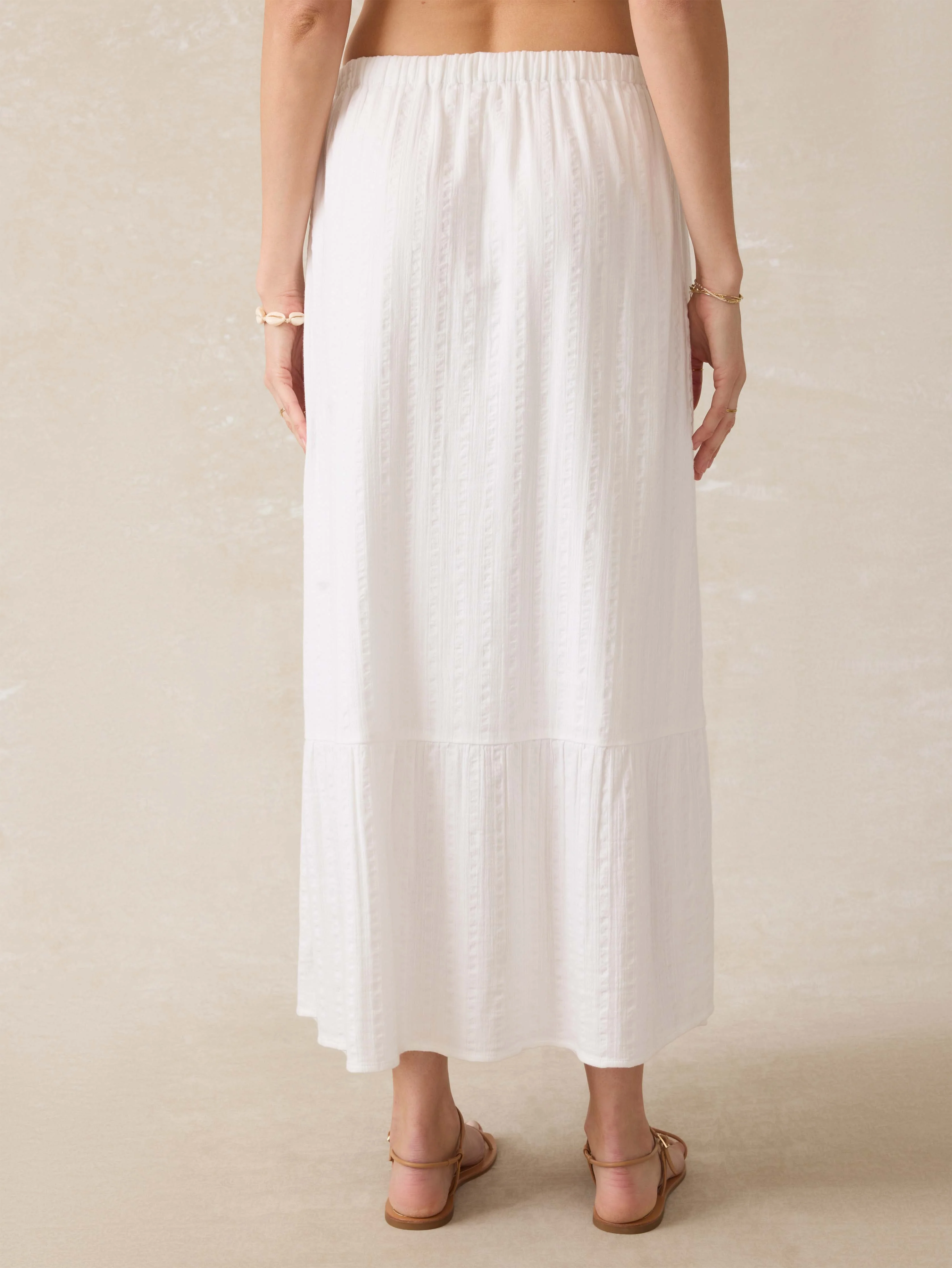 Dune Cotton Gauze Rees Skirt - White