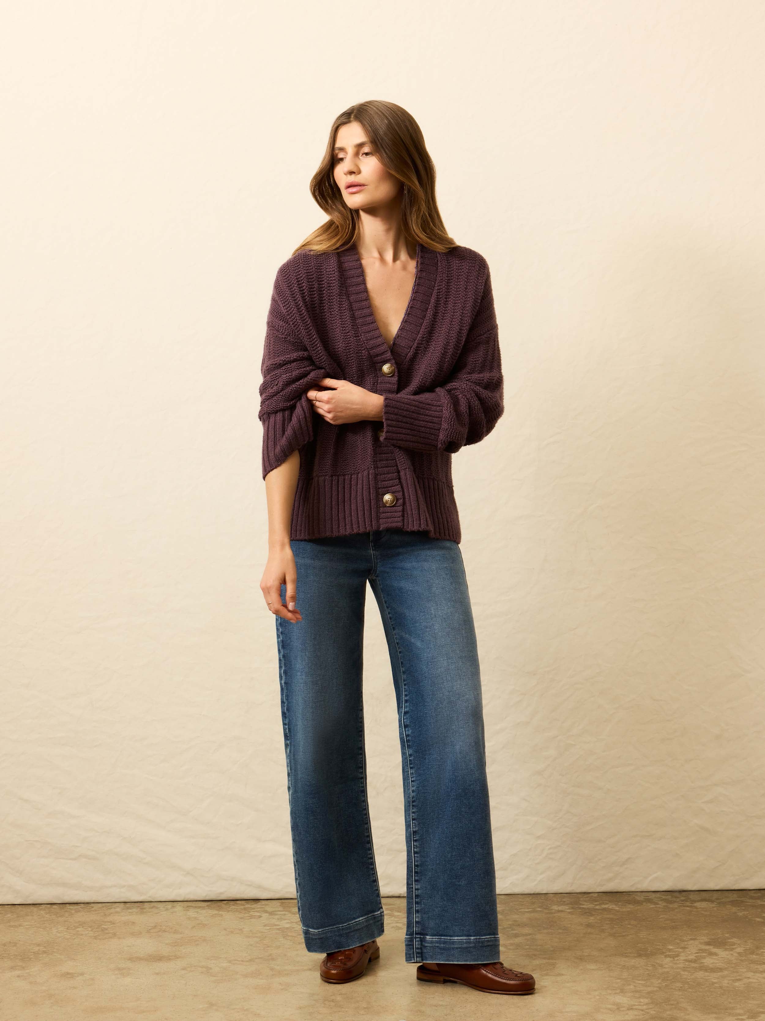 Heirloom Cotton Relaxed Cardigan - Huckleberry