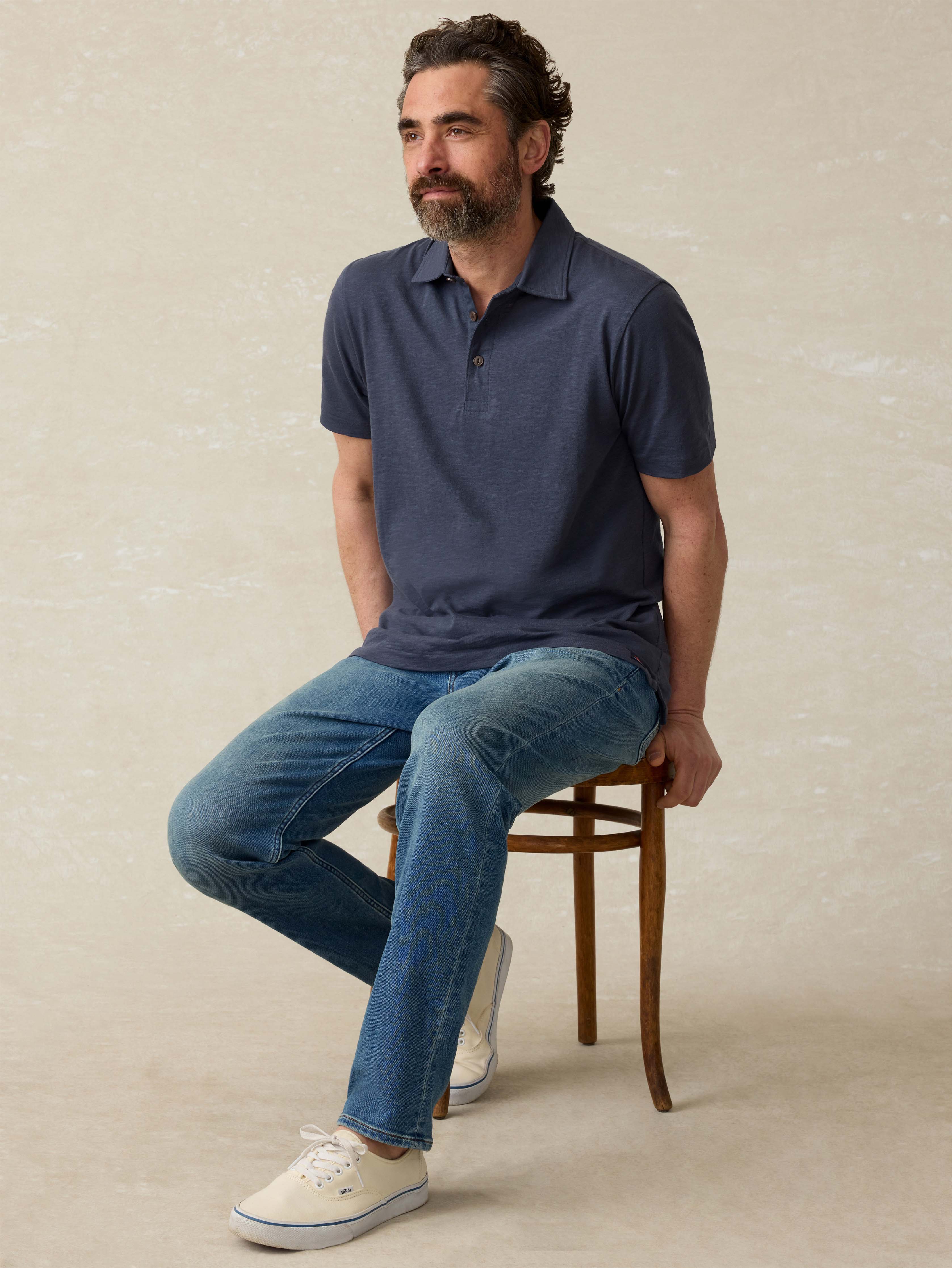 Sunwashed T-Shirt Polo - Dune Navy