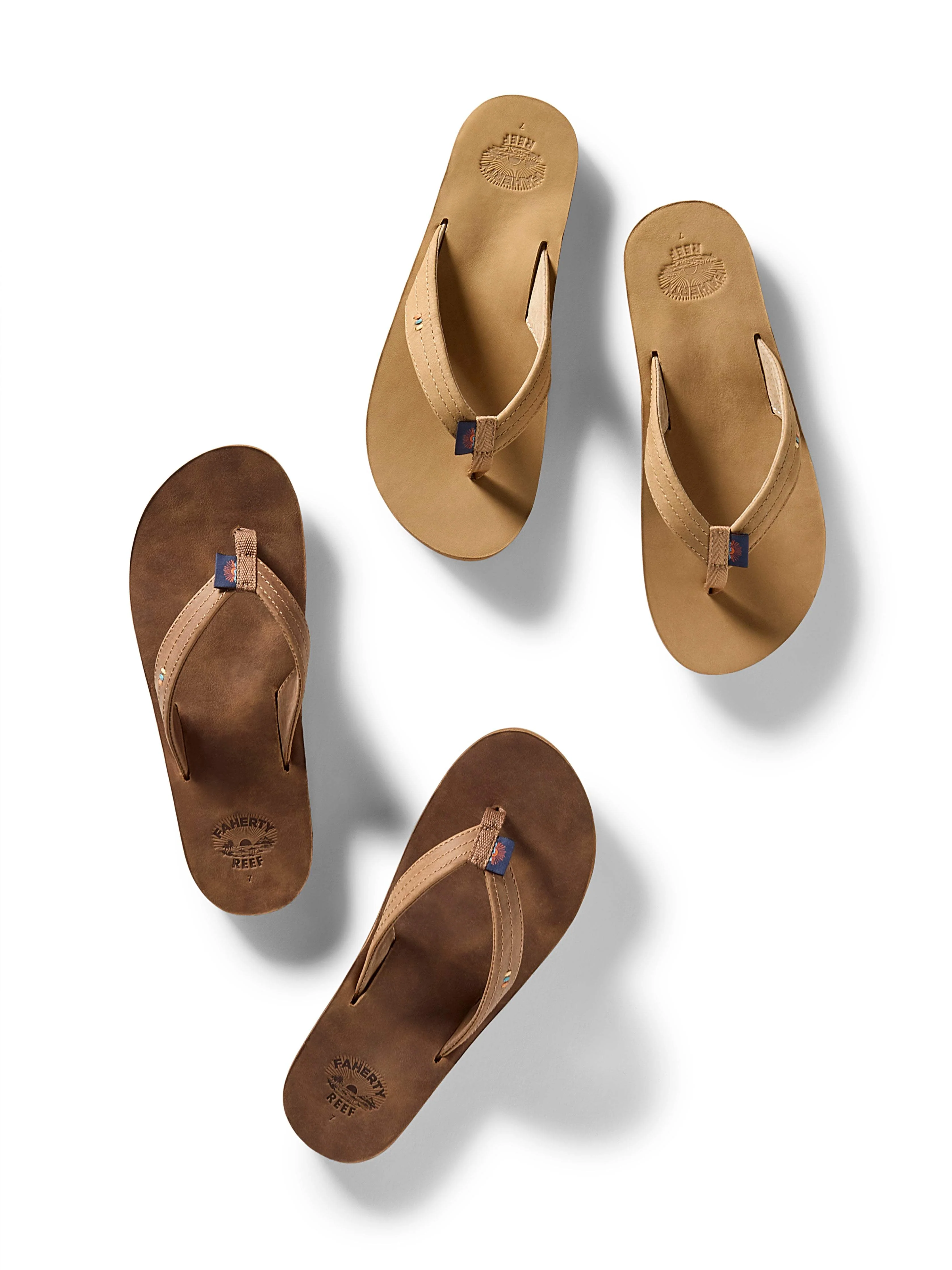 Faherty X REEF Women's Drift Away Flip Flop - Dark Brown