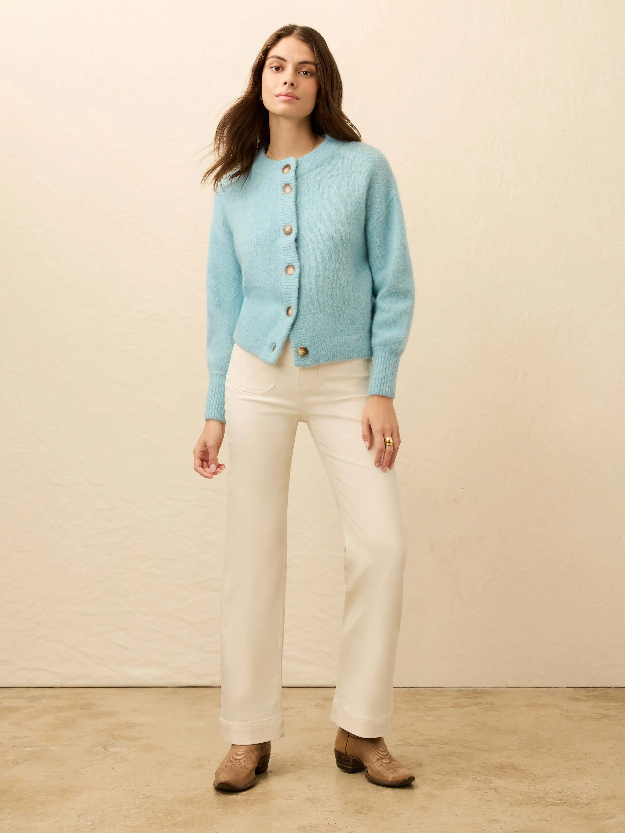 Alpine Cozy Cardigan - Lake Blue