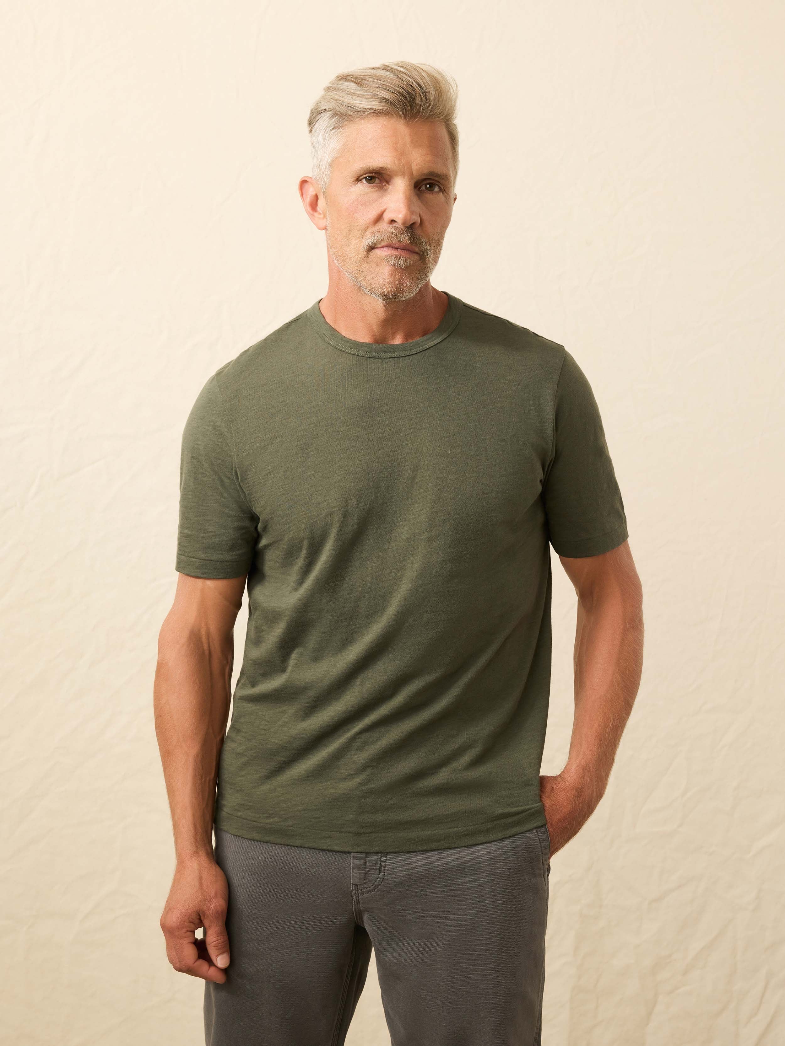 Sunwashed Regenerative Tee - Fall Evergreen