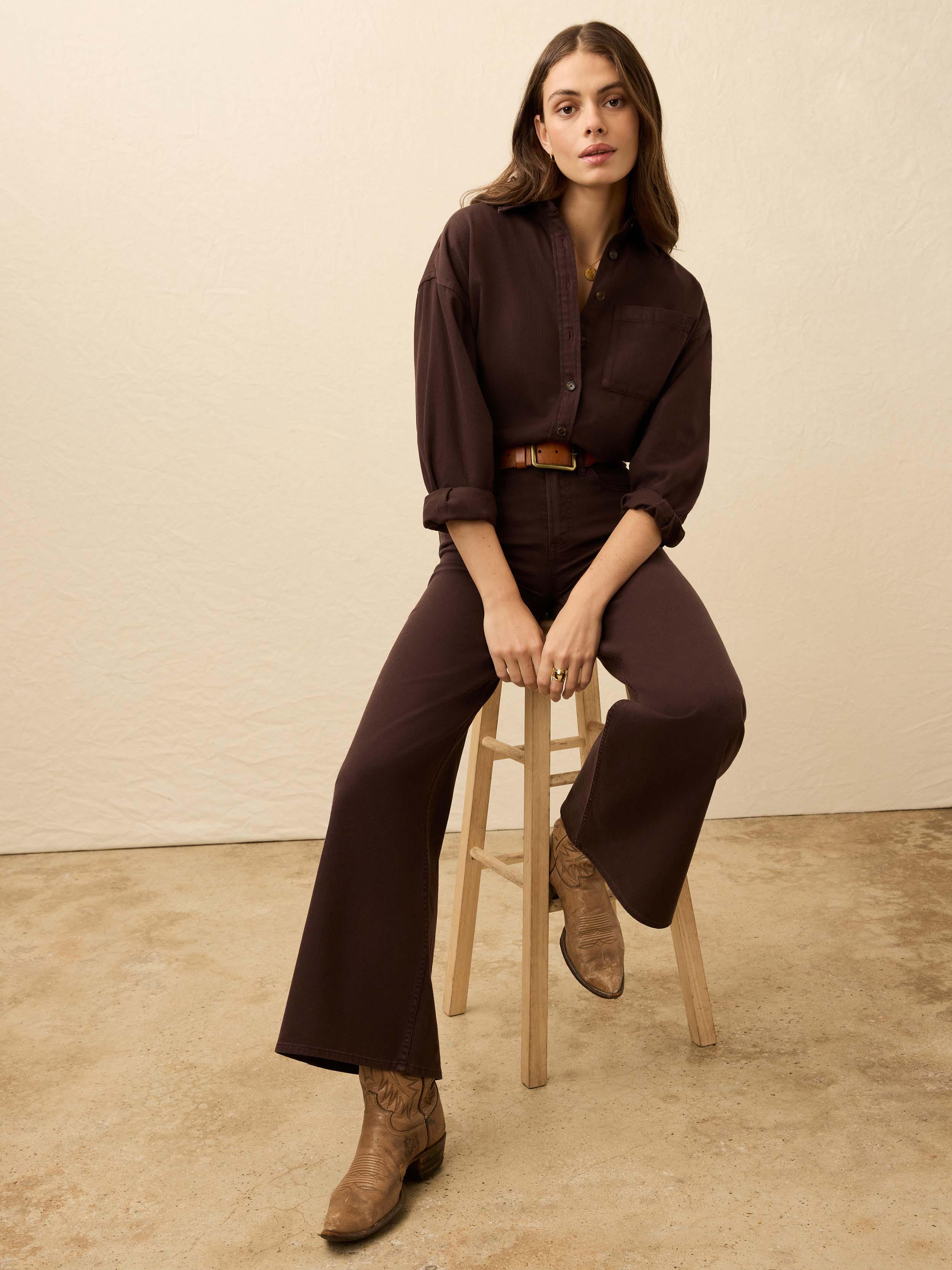 Sunfair Denim Shirt - Chocolate Brown