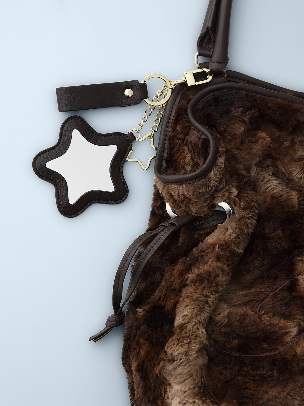 Eco Fur Dimsum Bag Brown