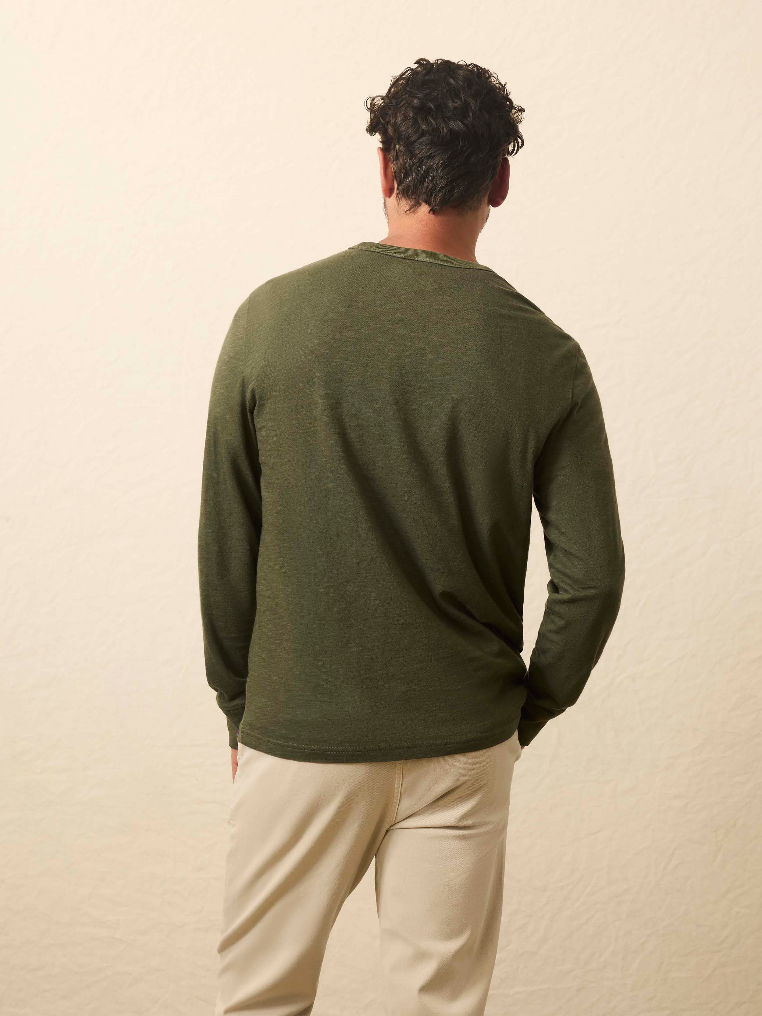 Long-Sleeve Sunwashed Tee - Fall Evergreen