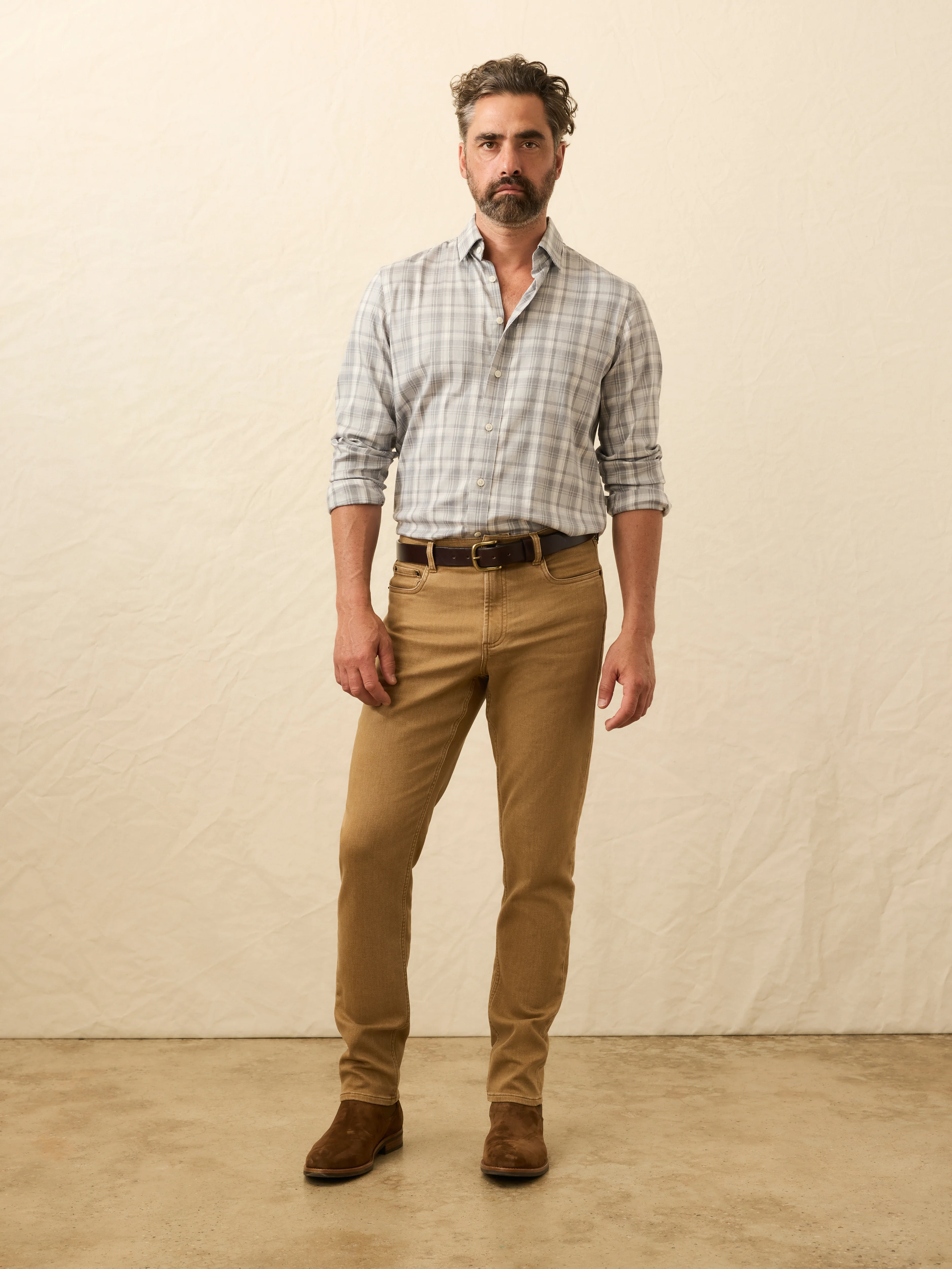 Stretch Terry 5-Pocket Pant- Elk Brown