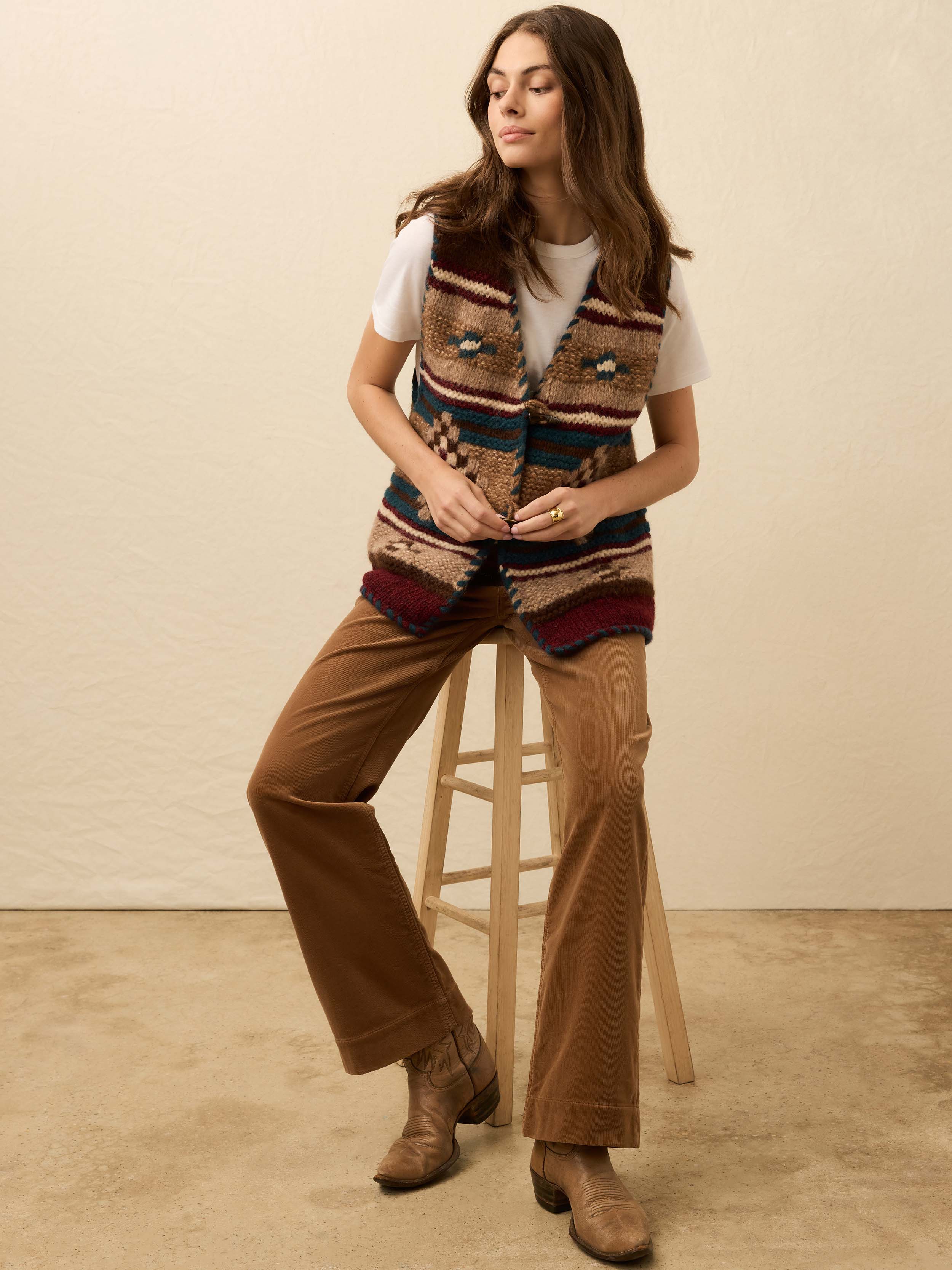 B. Yellowtail Hand Knit Sweater Vest - Pretty Eagle