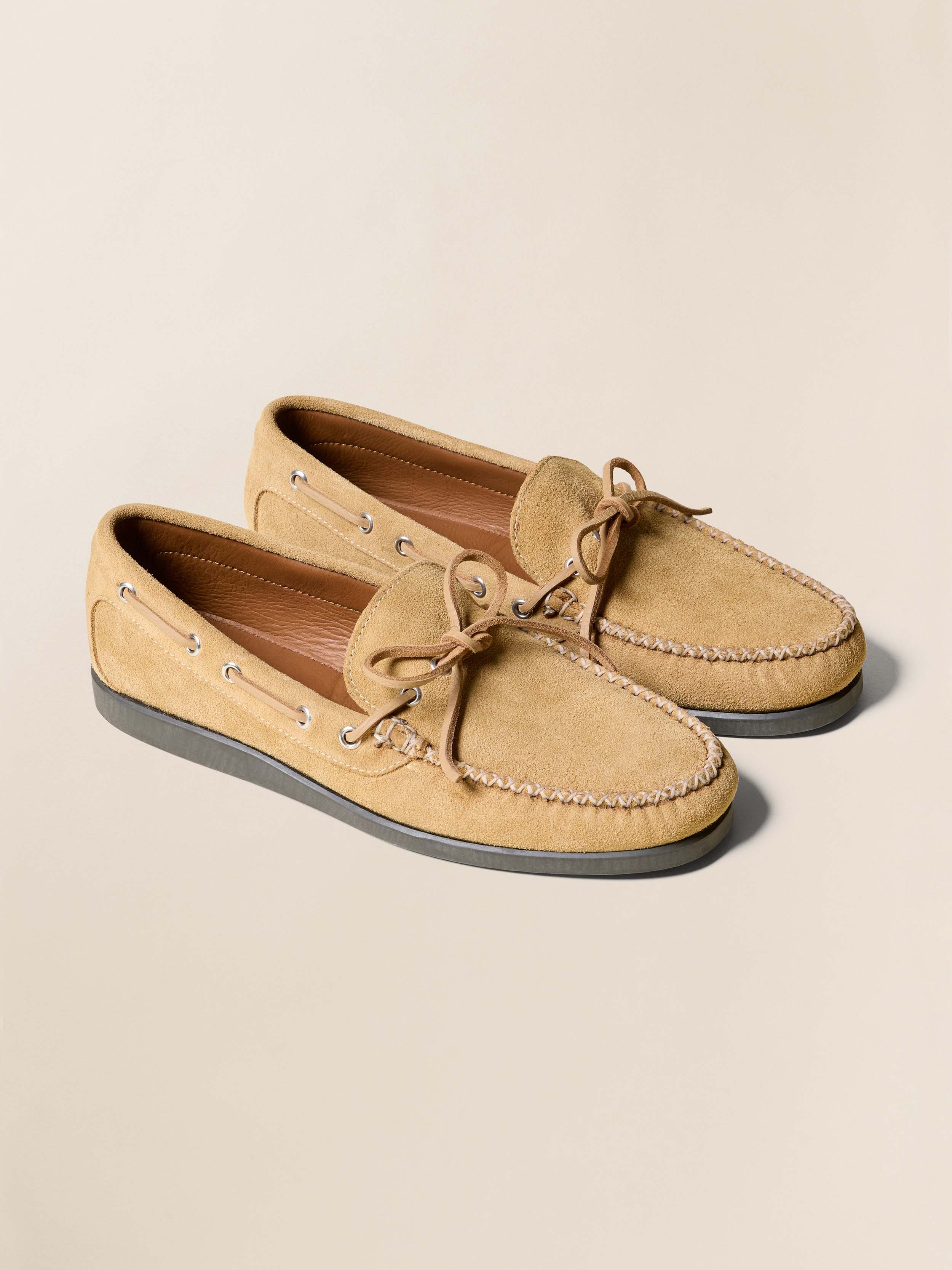 Quoddy X Faherty Canoe Shoe - Khaki Suede