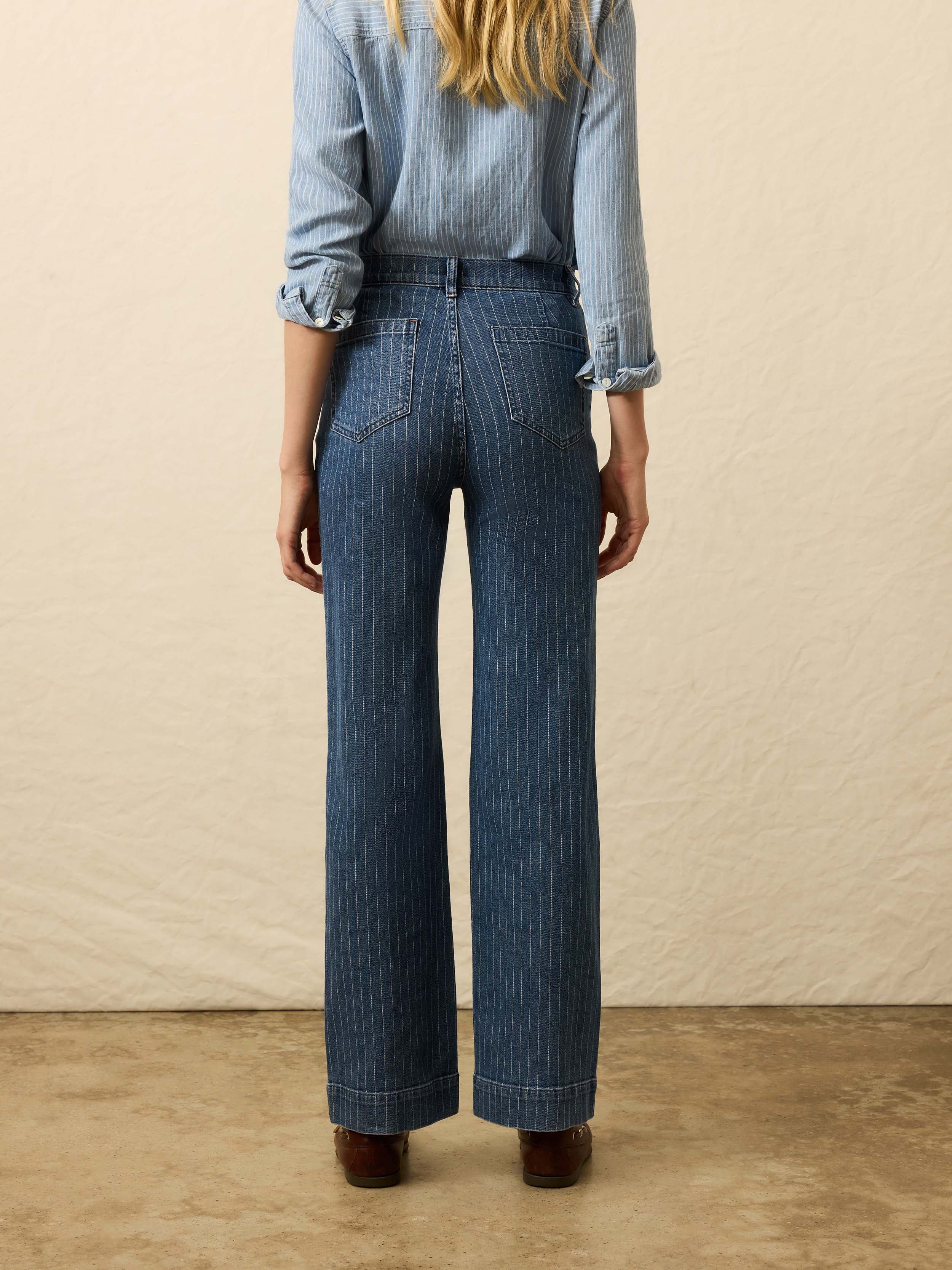 Sunwashed Denim Patch Pocket Pant - Dusk Stripe Wash