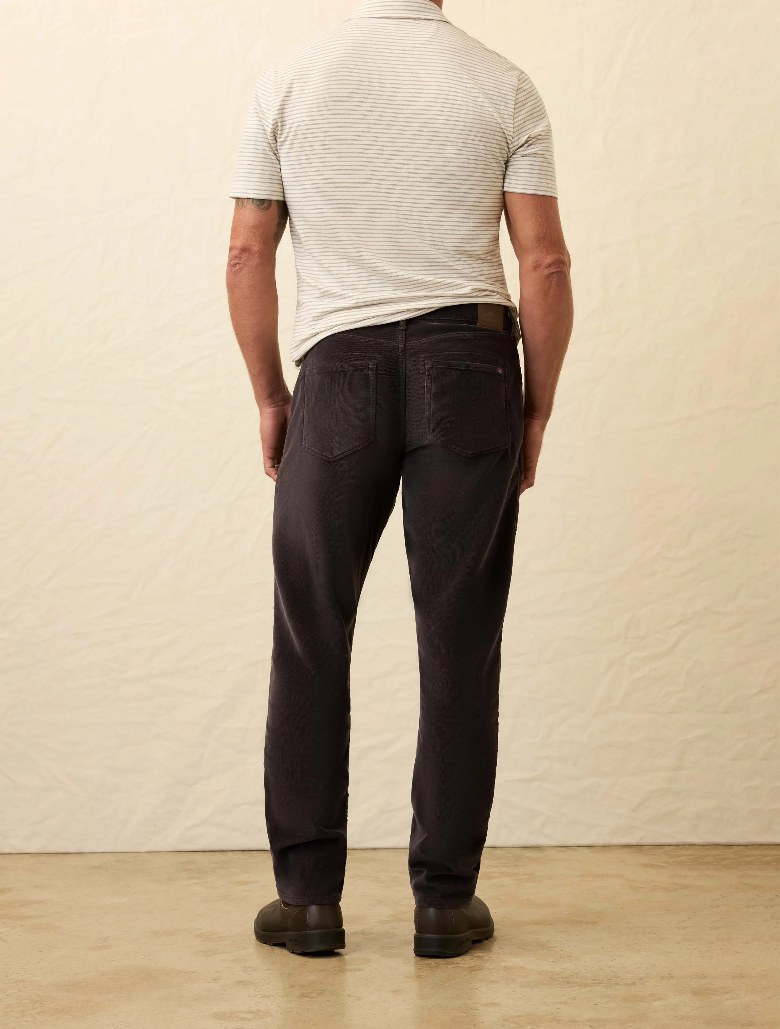 Stretch Terry Corduroy 5-Pocket Pant - Washed Charcoal