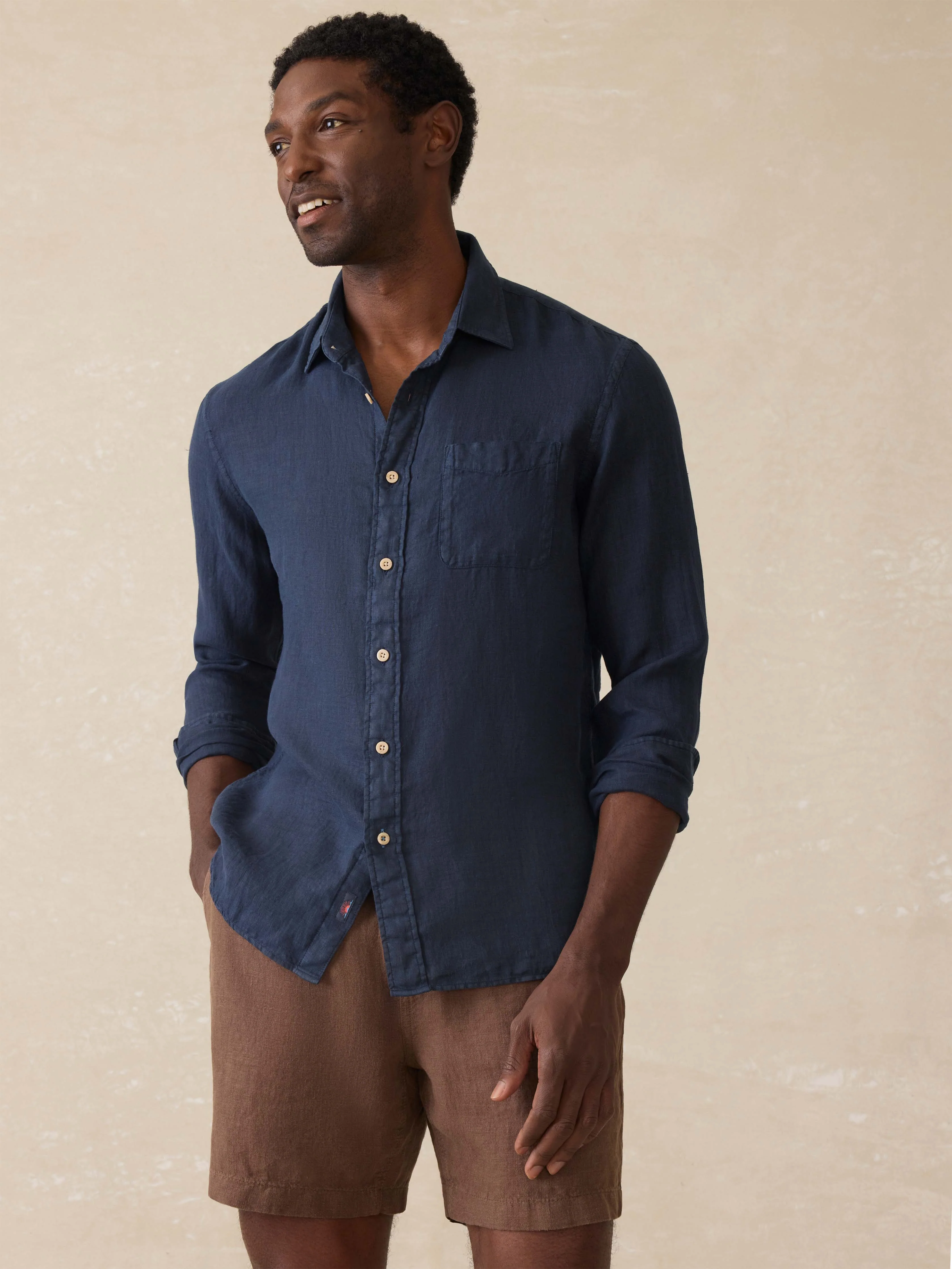 Laguna Linen Shirt - Island Navy