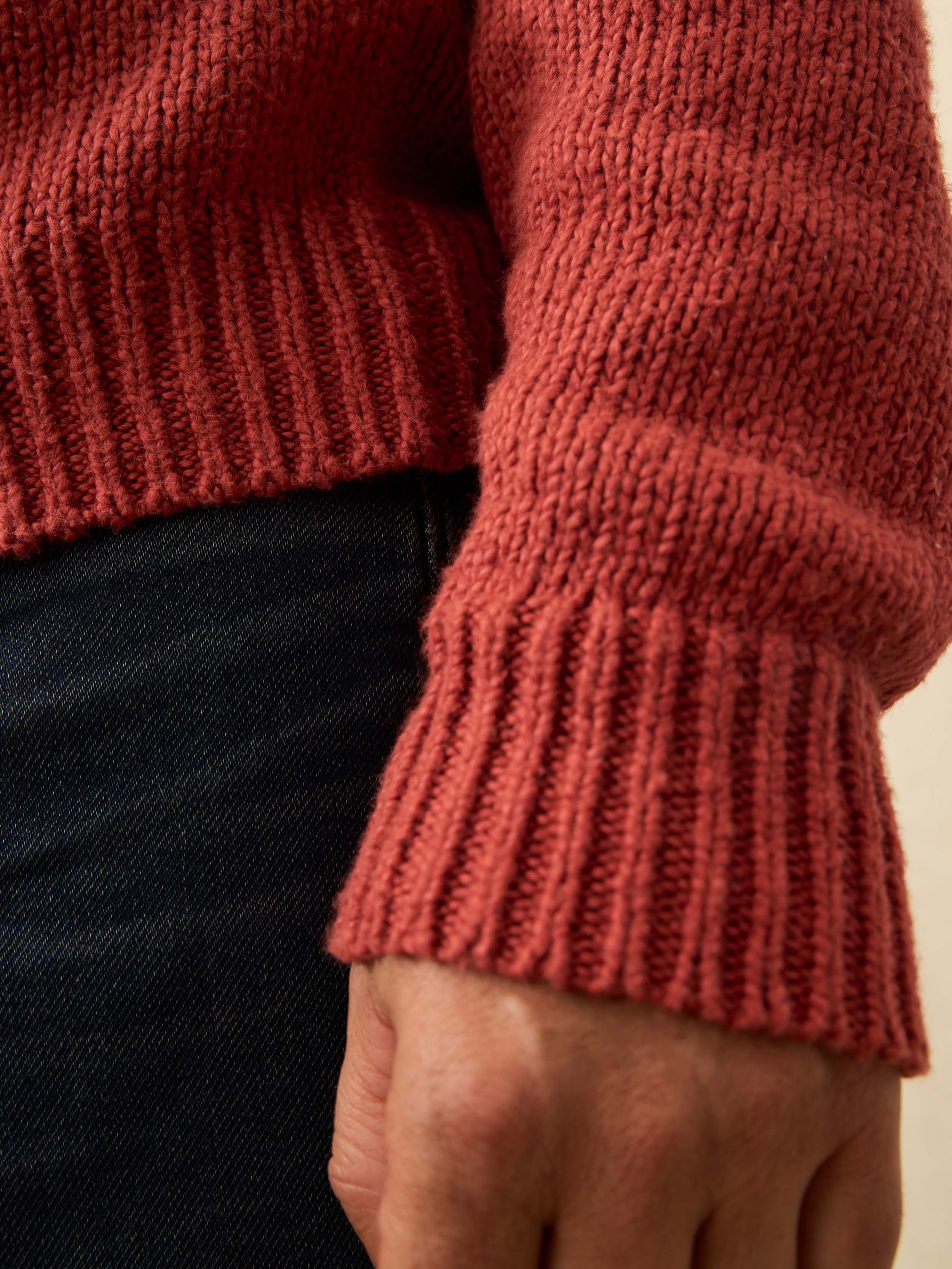 Heirloom Cotton Crewneck Sweater - Eclipse Red