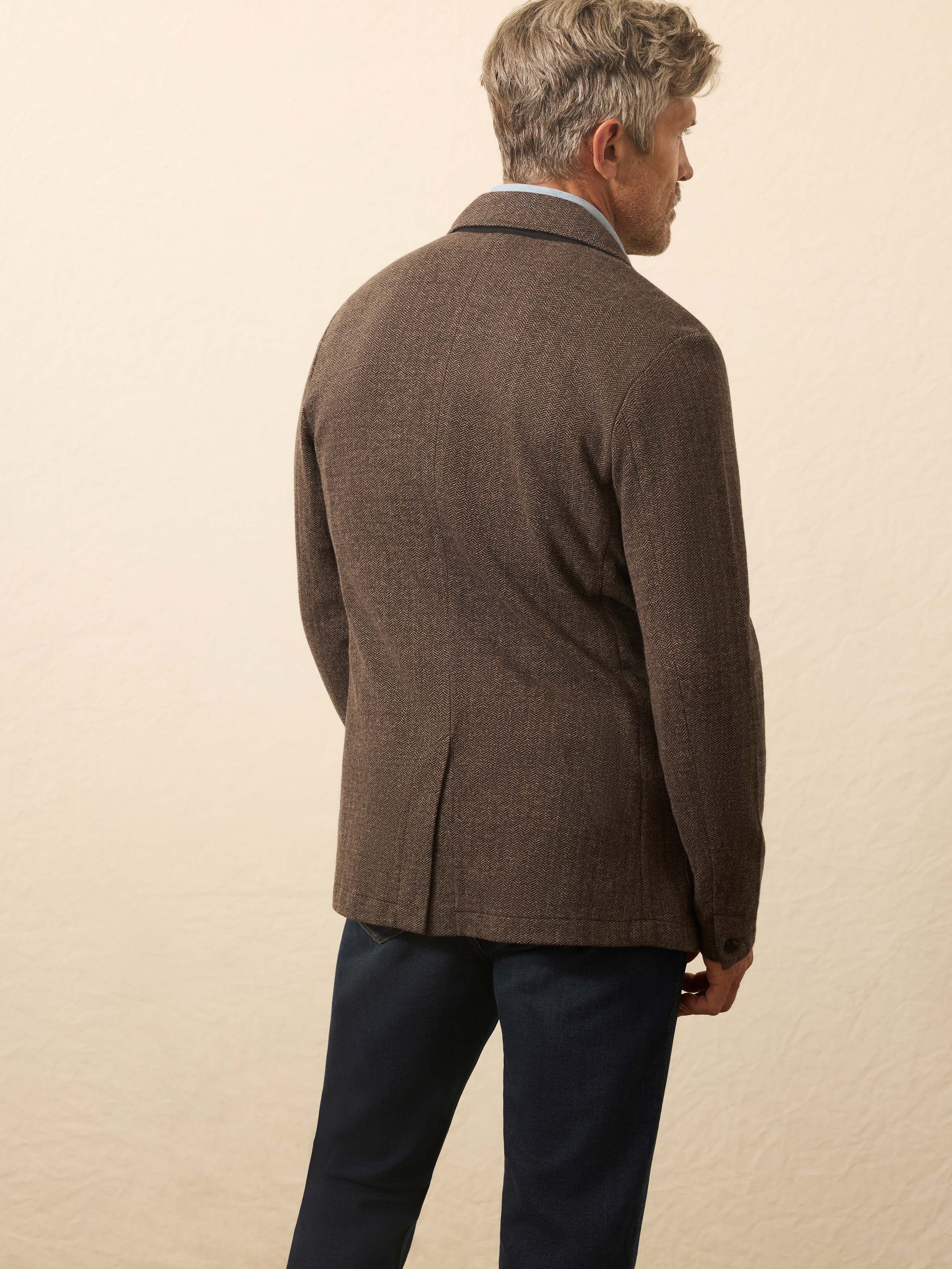 Inlet Knit Tweed Blazer - Woodland Herringbone
