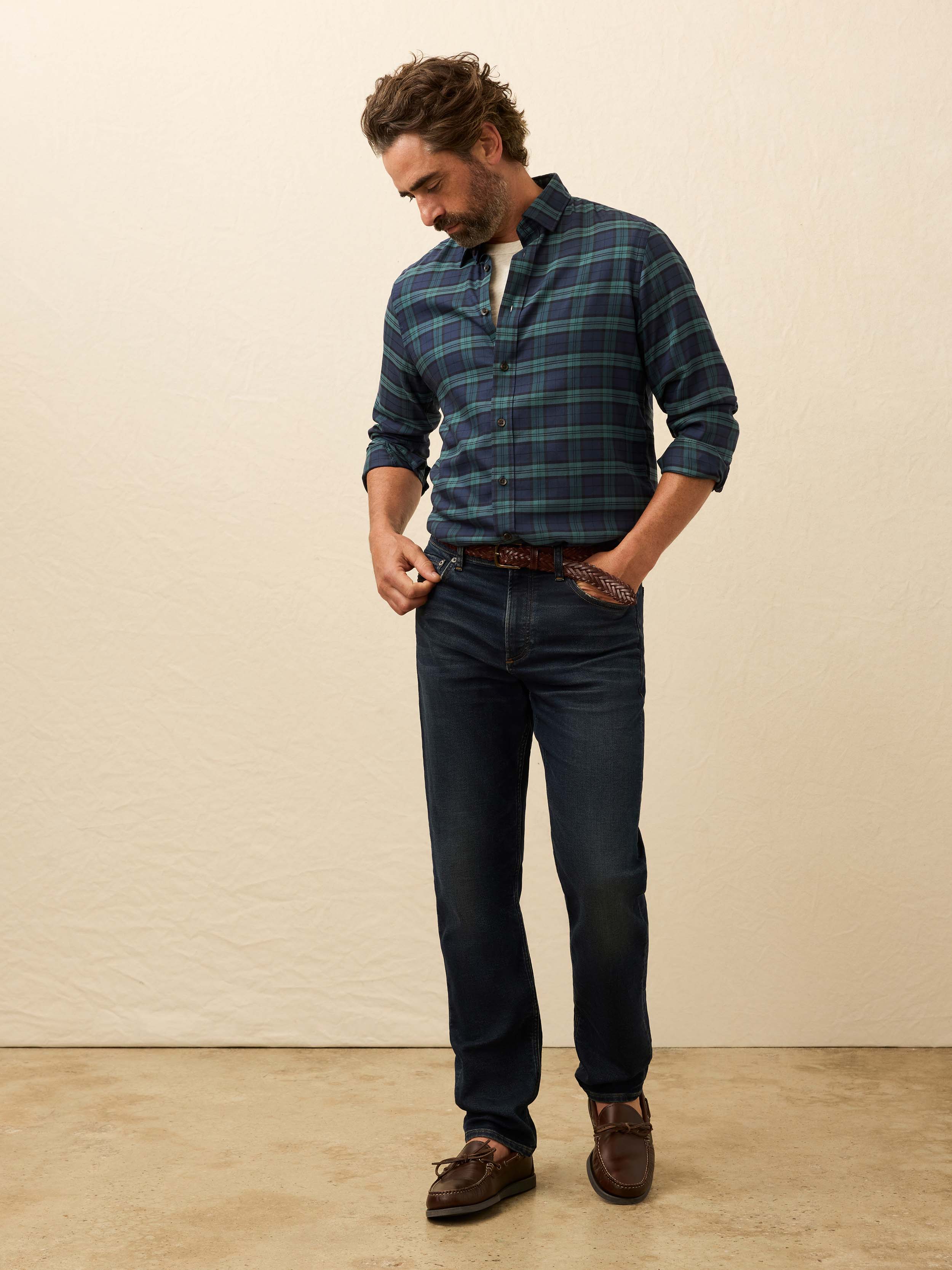 Soft Twill Movement Shirt - Harbor Blackwatch Plaid