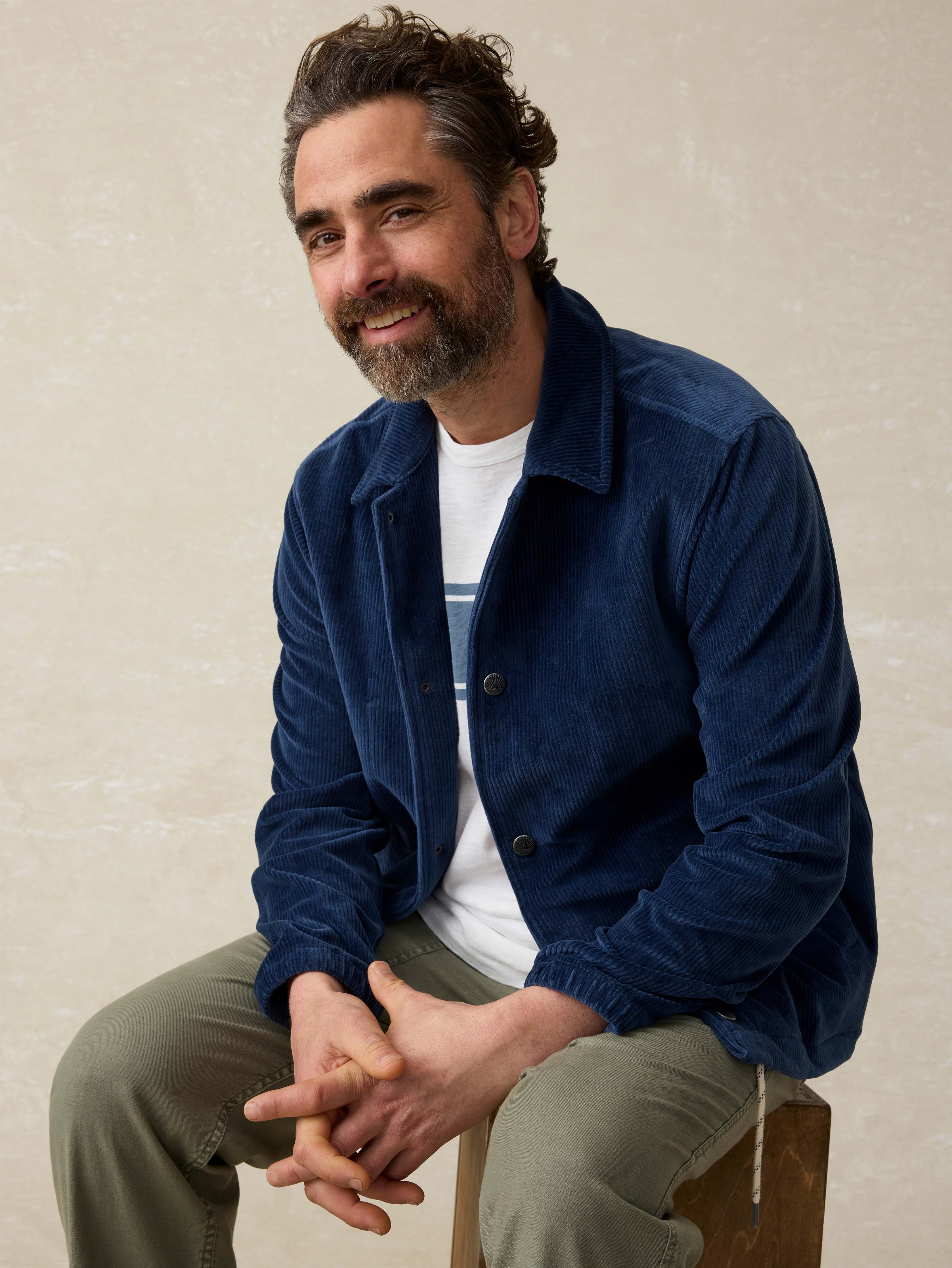 Corduroy Coaches Jacket - Spring Navy