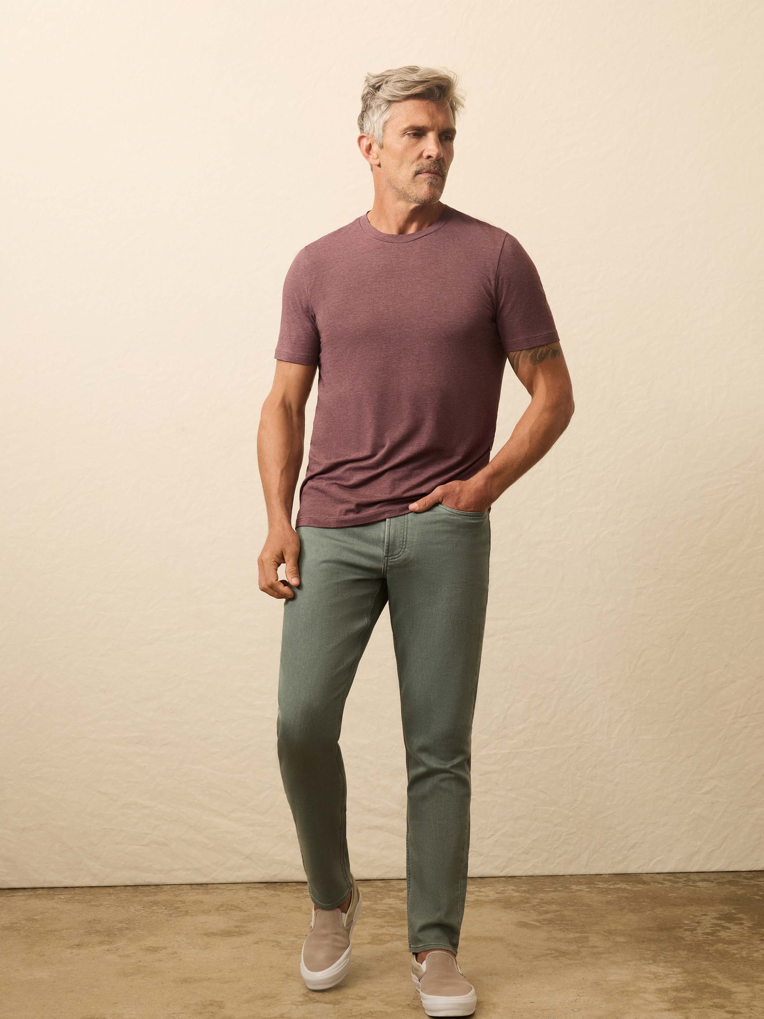 Stretch Terry 5-Pocket Pant - Stormy Seas