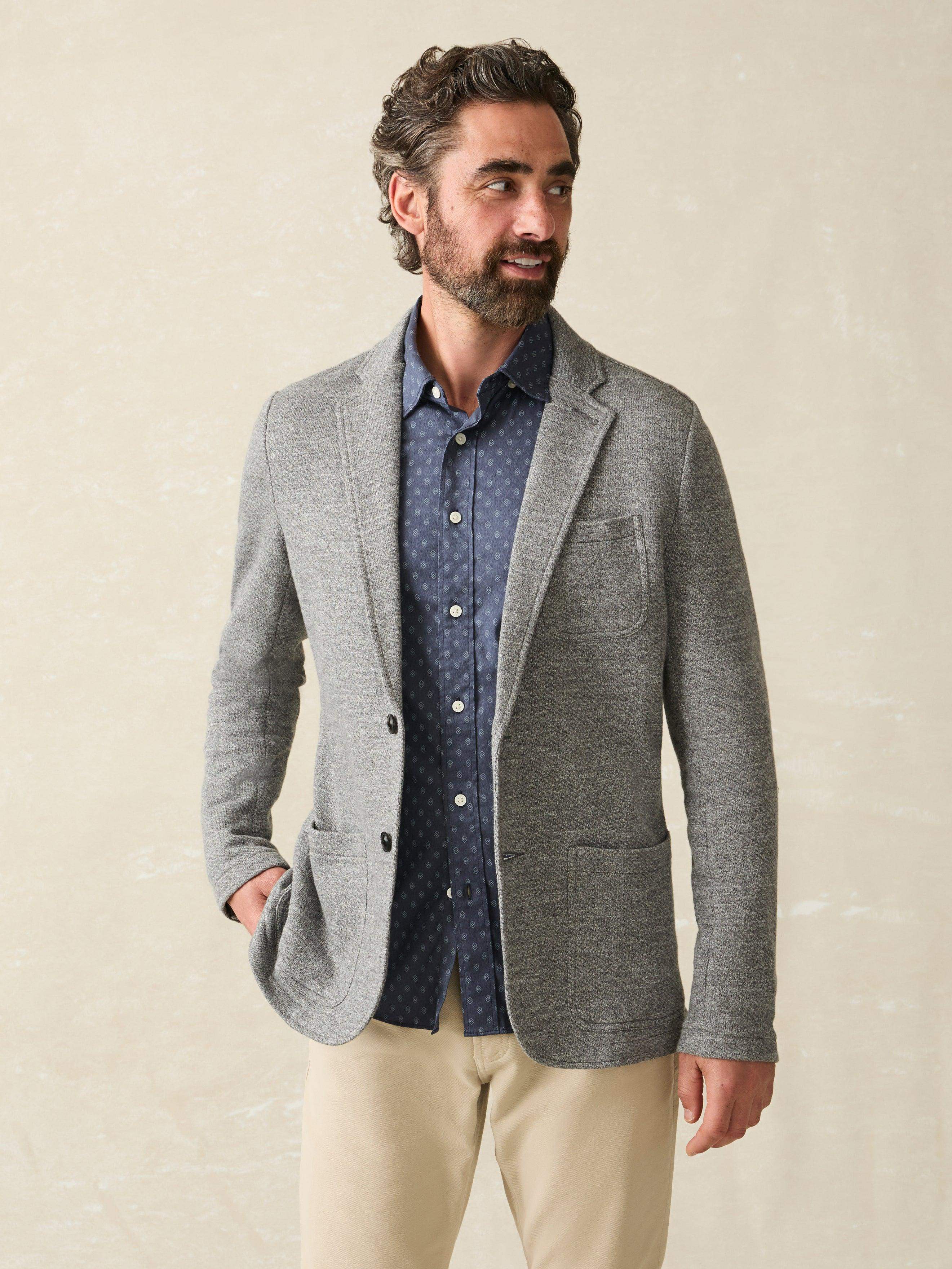 Inlet Knit Blazer (Short) - Medium Grey Melange