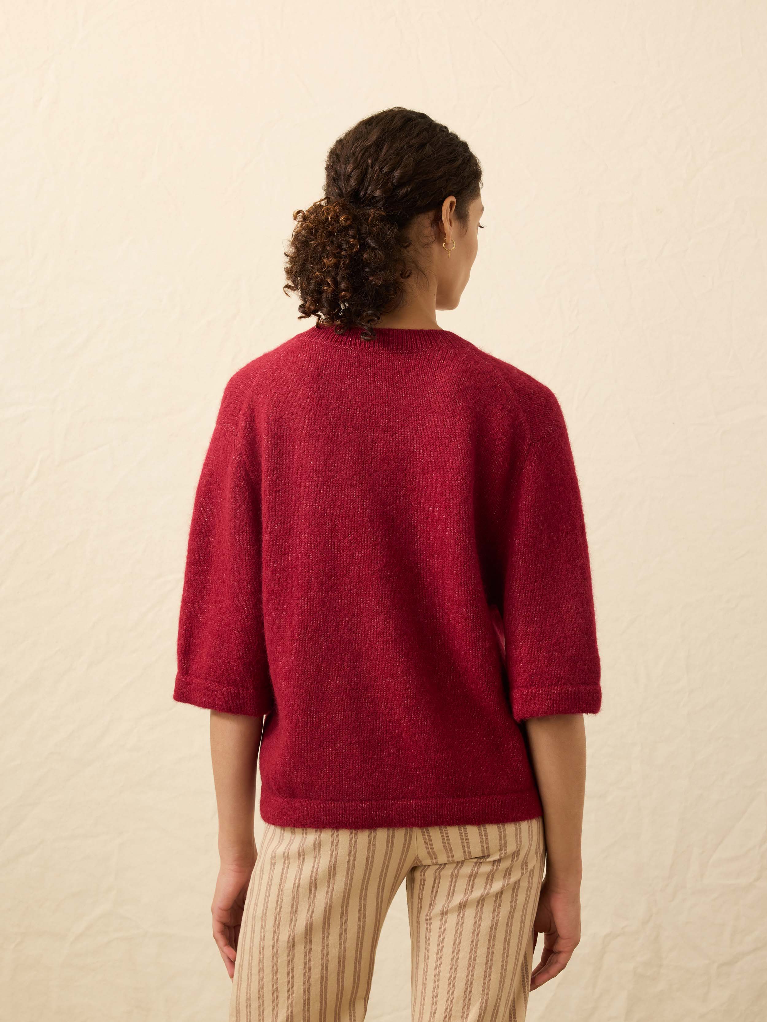 Apres Alpaca Cardigan - Wine Rust