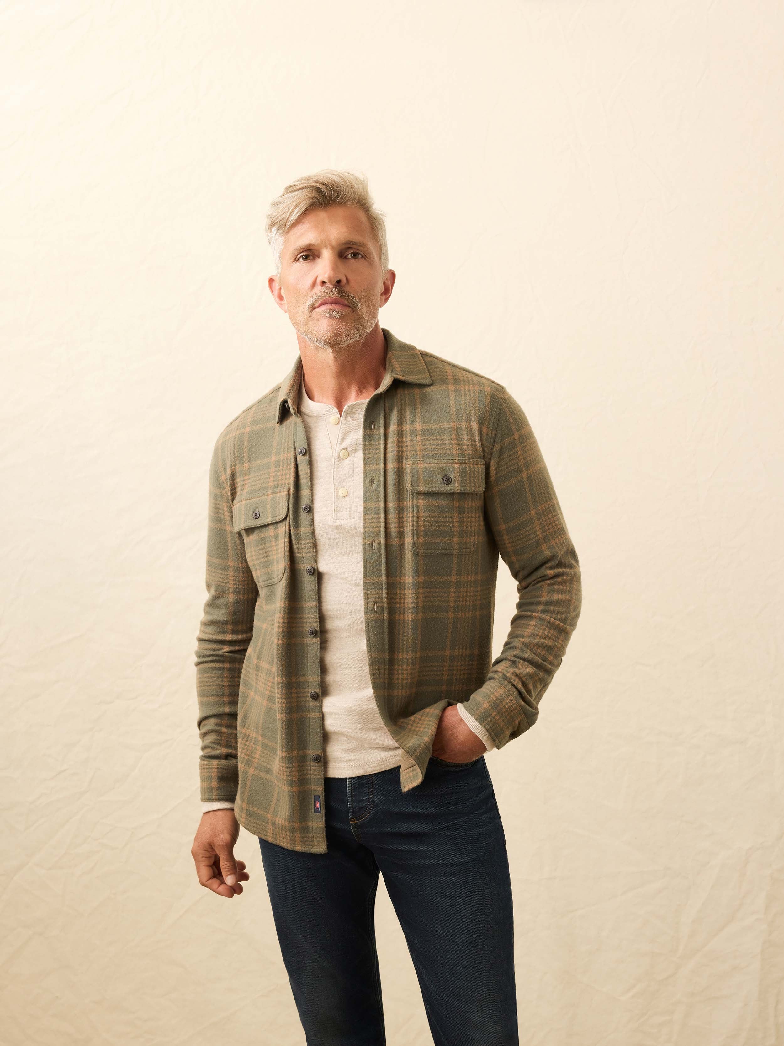 Legend™ Sweater Shirt - Woodland Olive Plaid