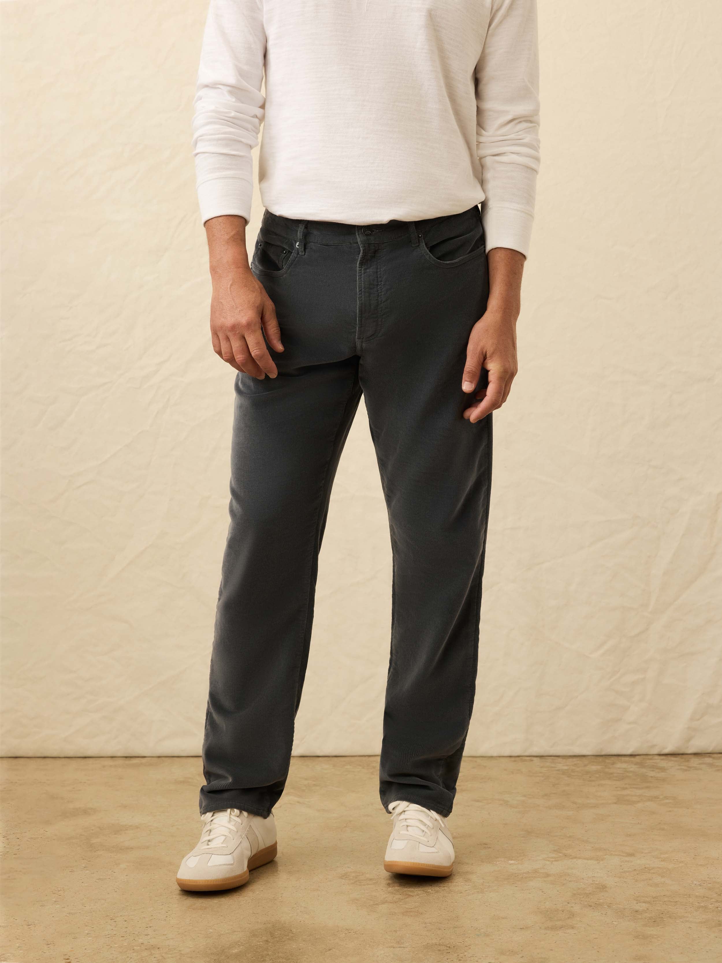 Stretch Terry Corduroy 5-Pocket Pant - Steel River