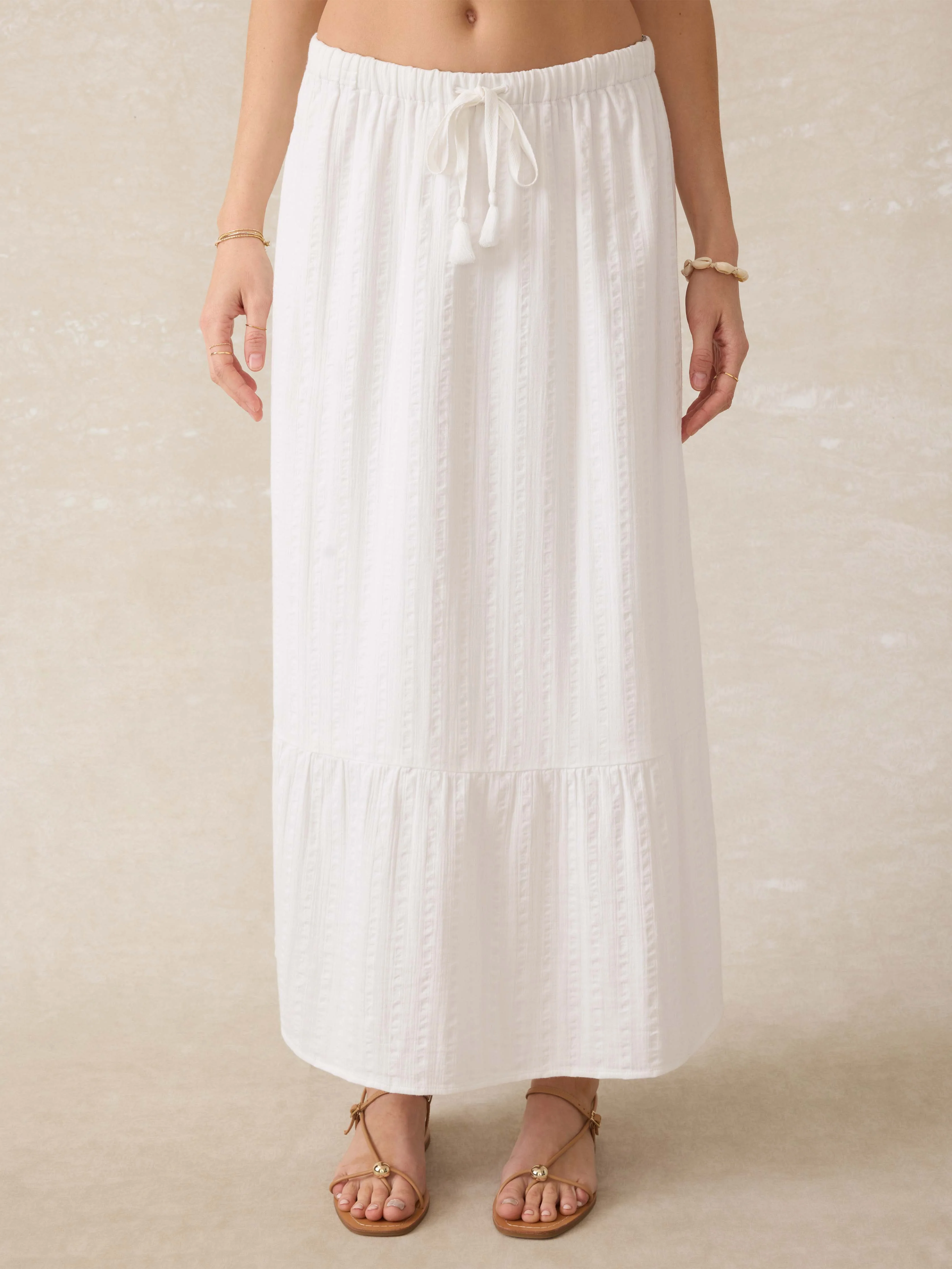 Dune Cotton Gauze Rees Skirt - White