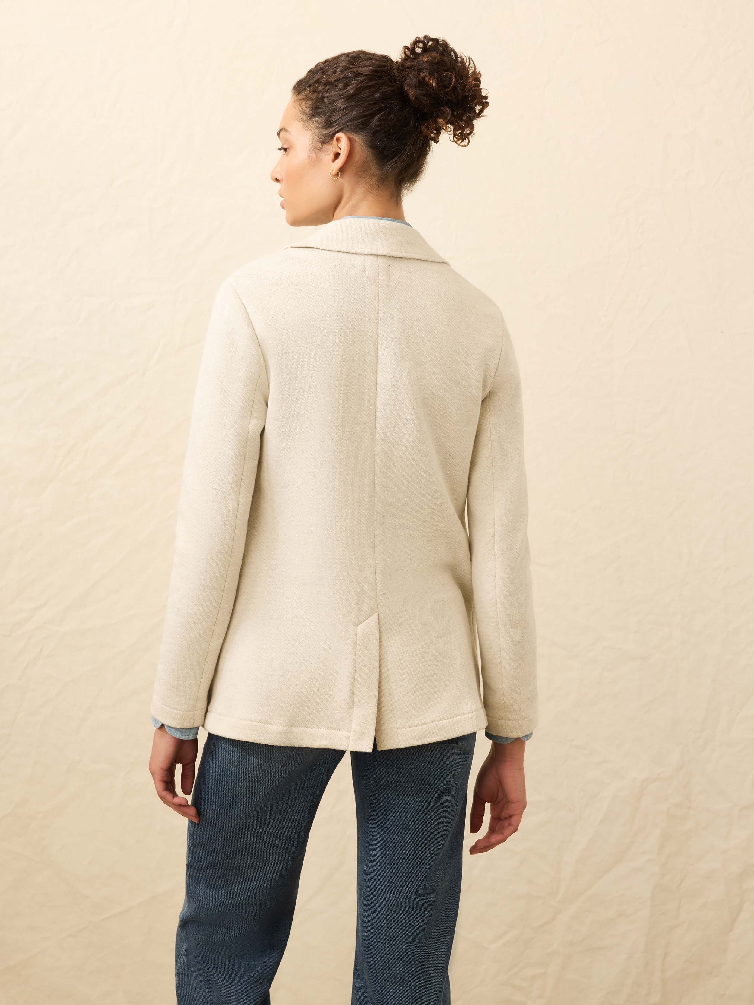 Inlet Knit Blazer - Light Oatmeal Melange