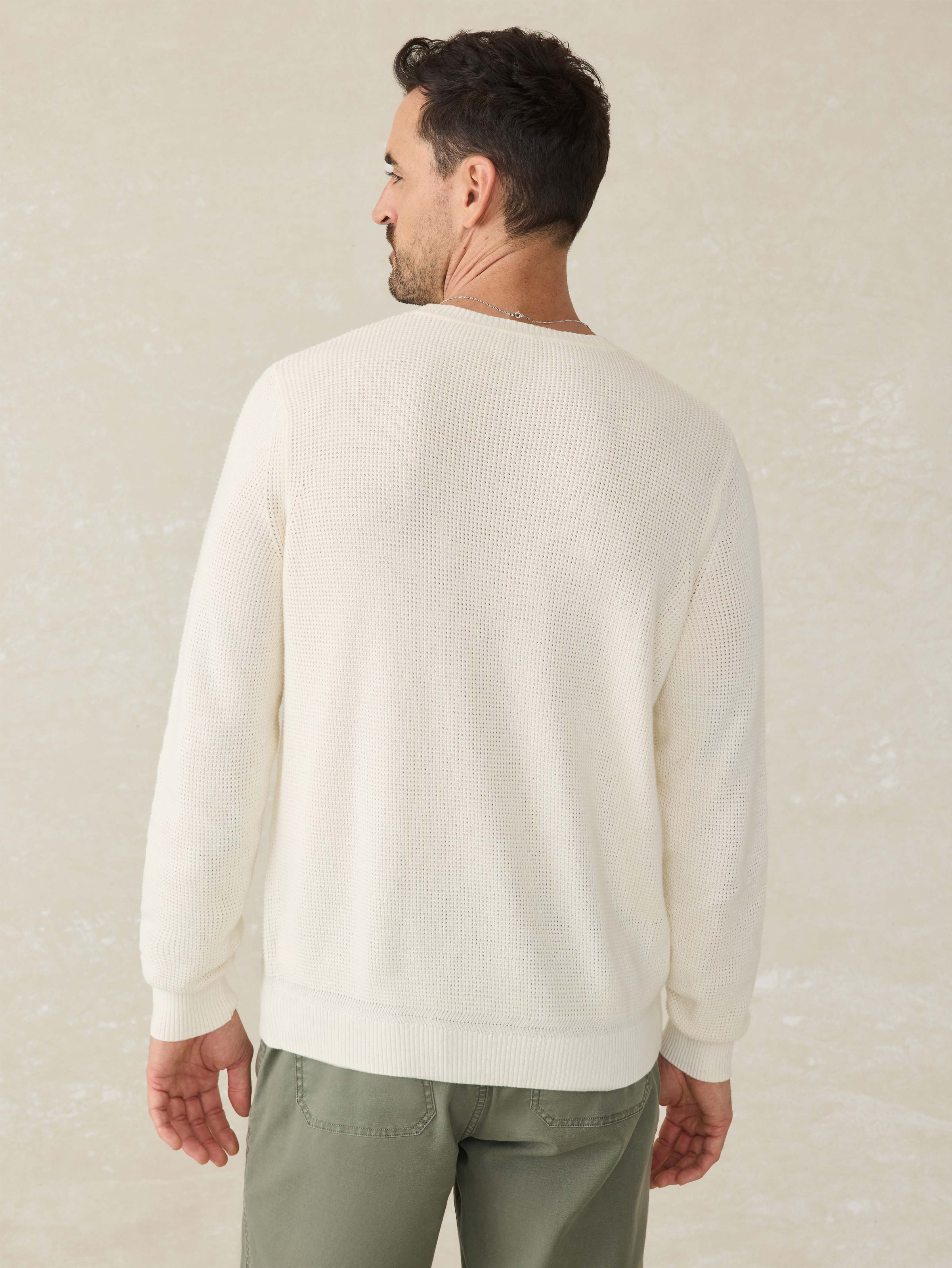 Sunwashed Crewneck Sweater - White Shell