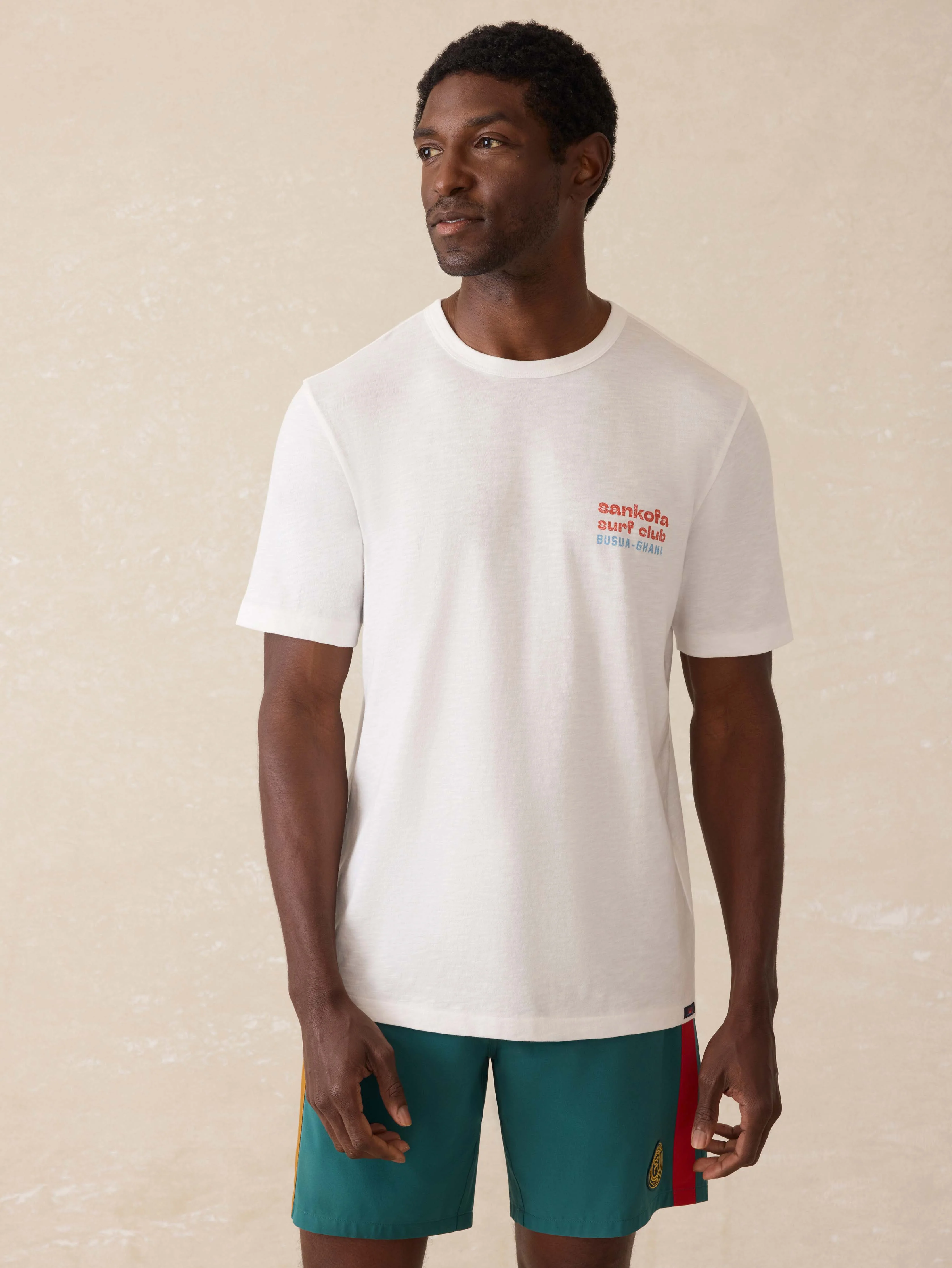 Surf Ghana Short Sleeve Flag Graphic Tee - White