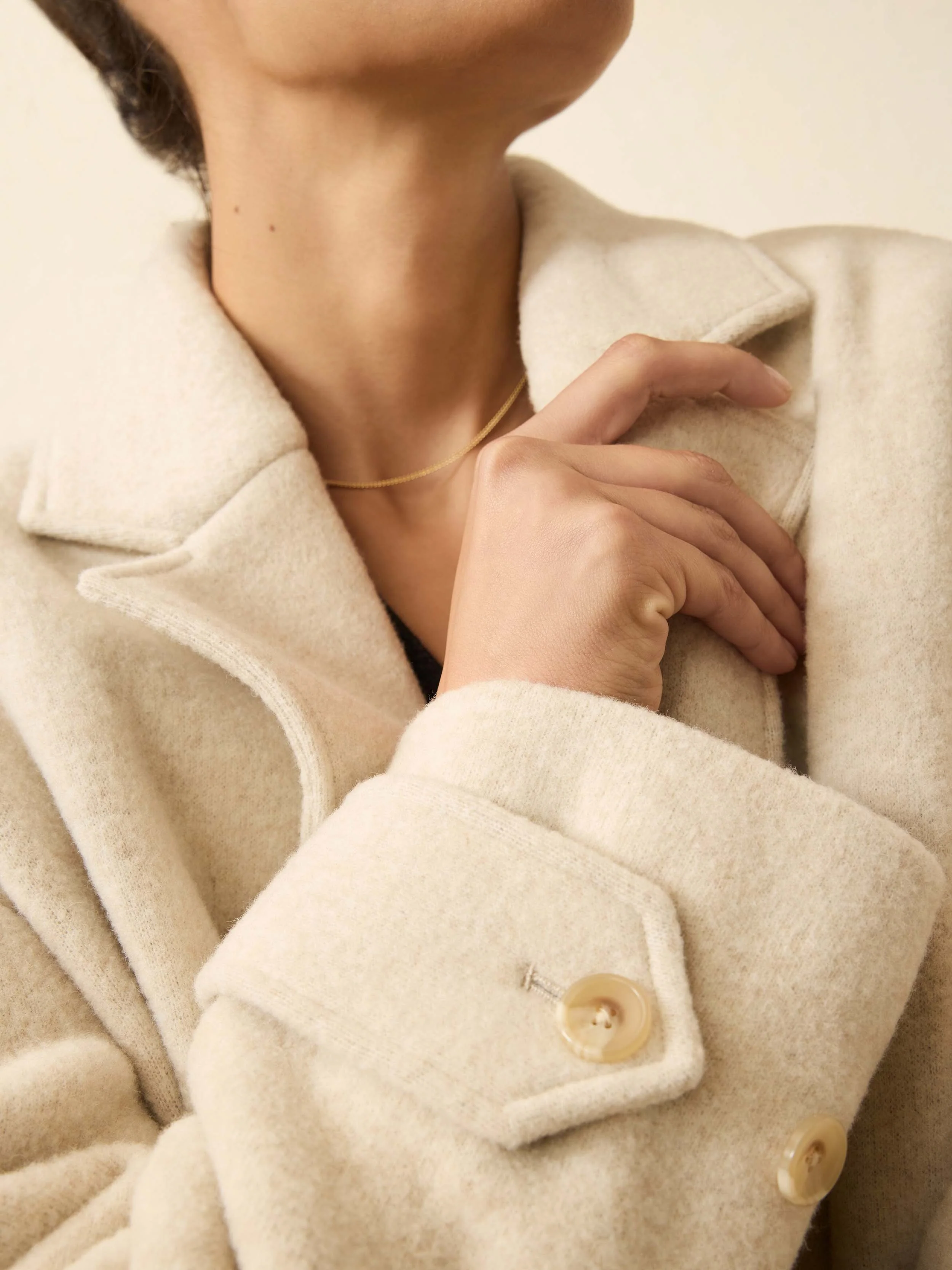 Atlantic Knit Coat - Oat Melange