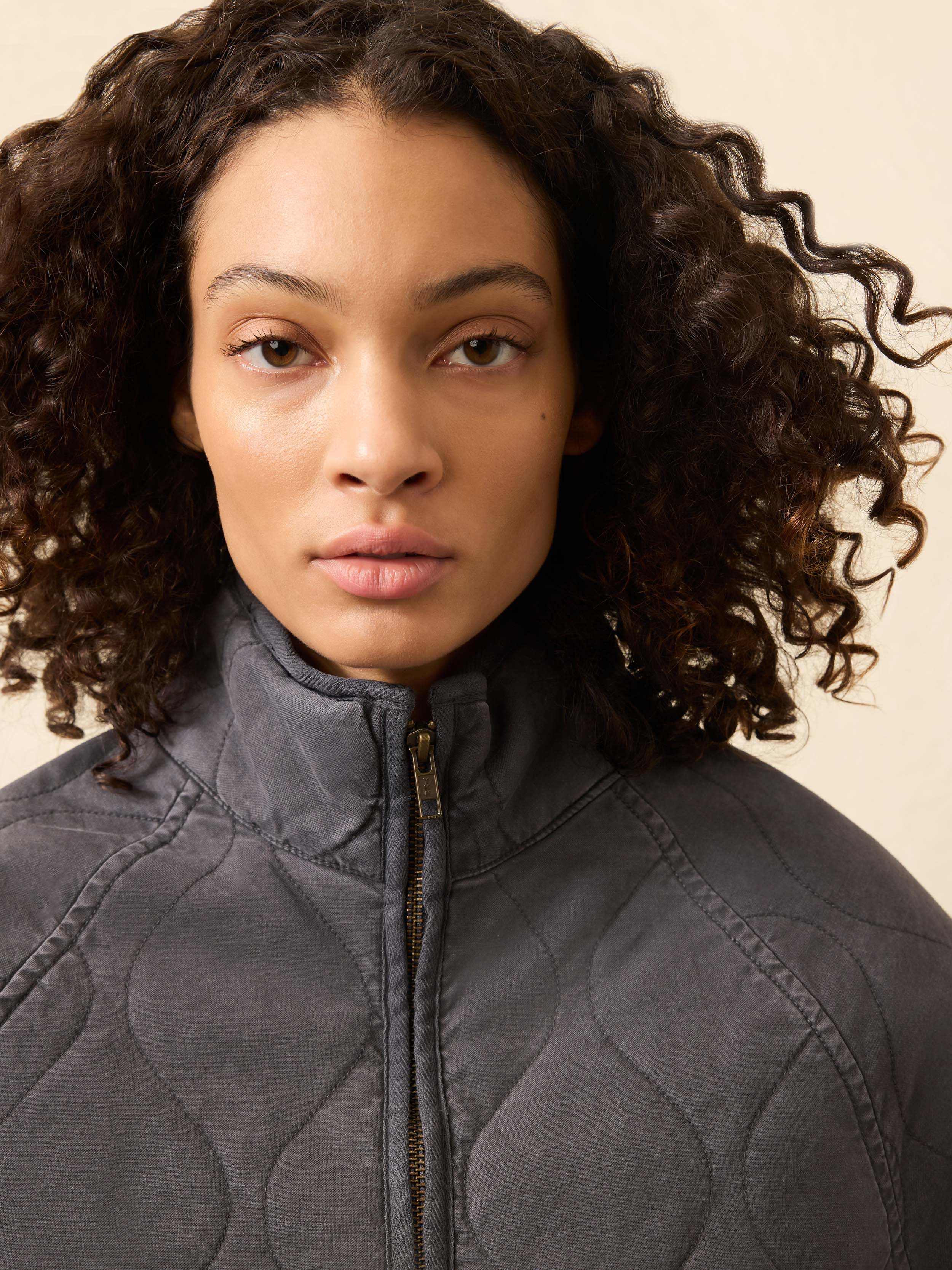 Sunwashed Quilted Jacket - Washed Charcoal