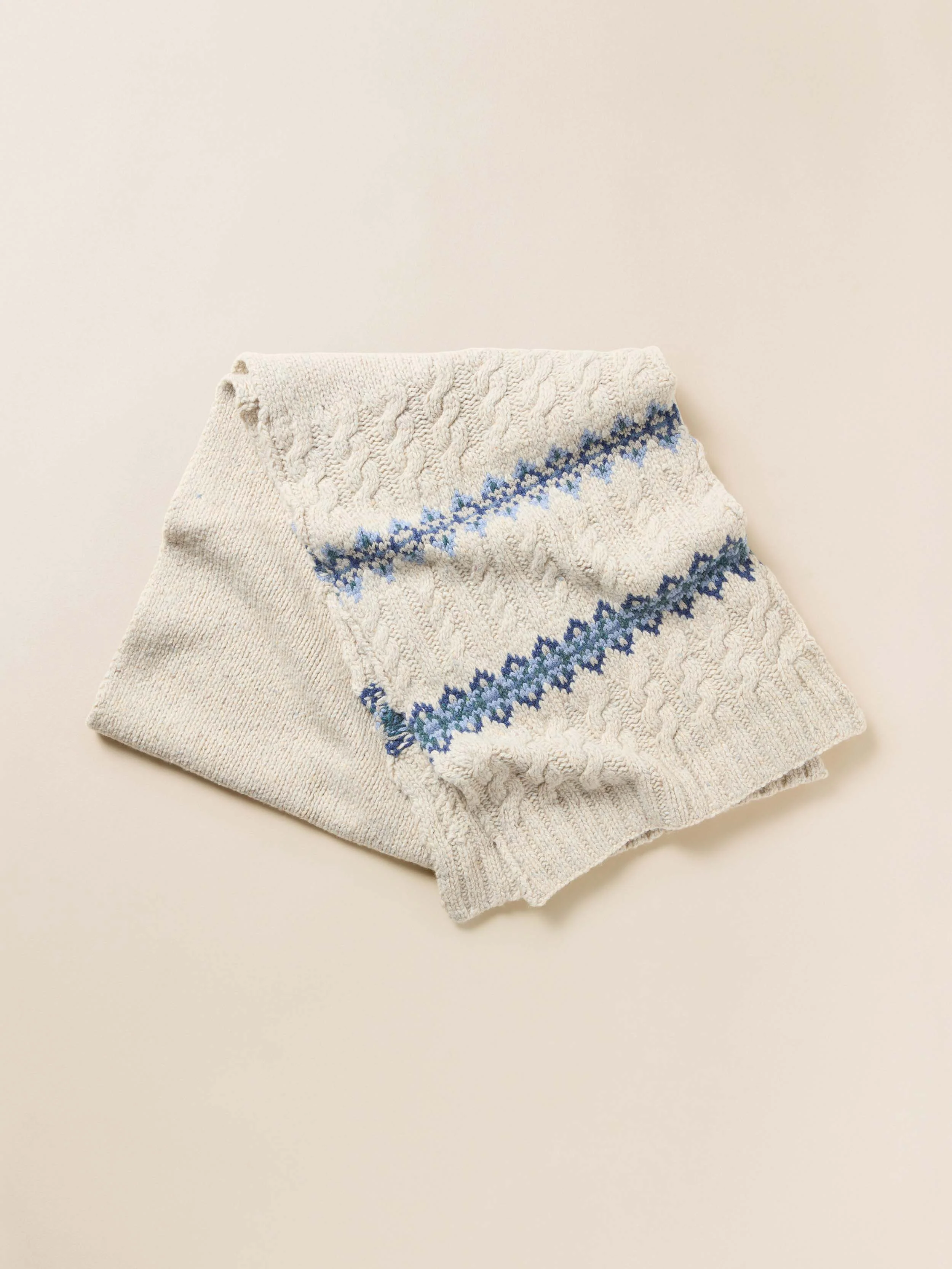 Highland Fairisle Scarf - Snow