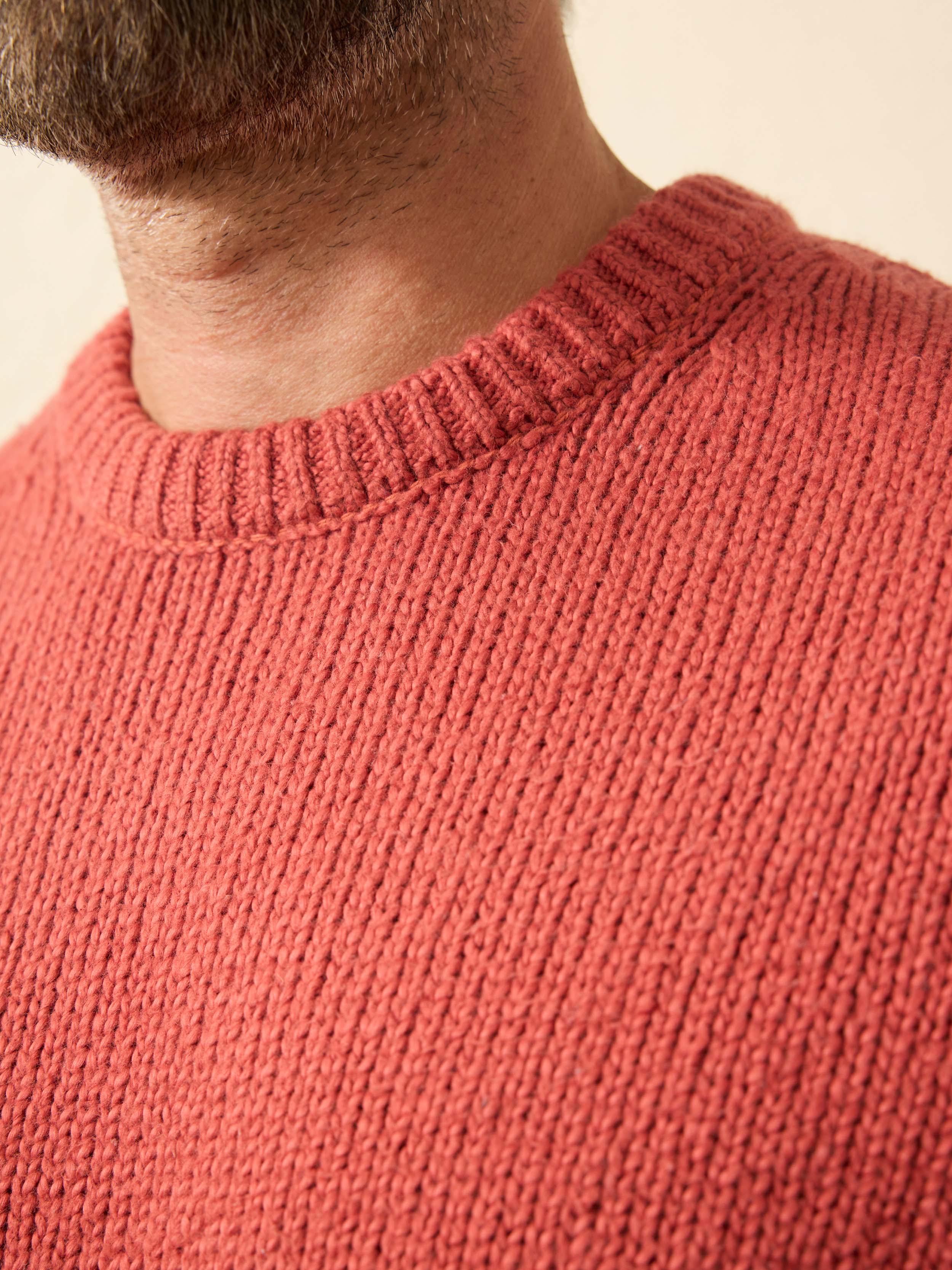 Heirloom Cotton Crewneck Sweater - Eclipse Red