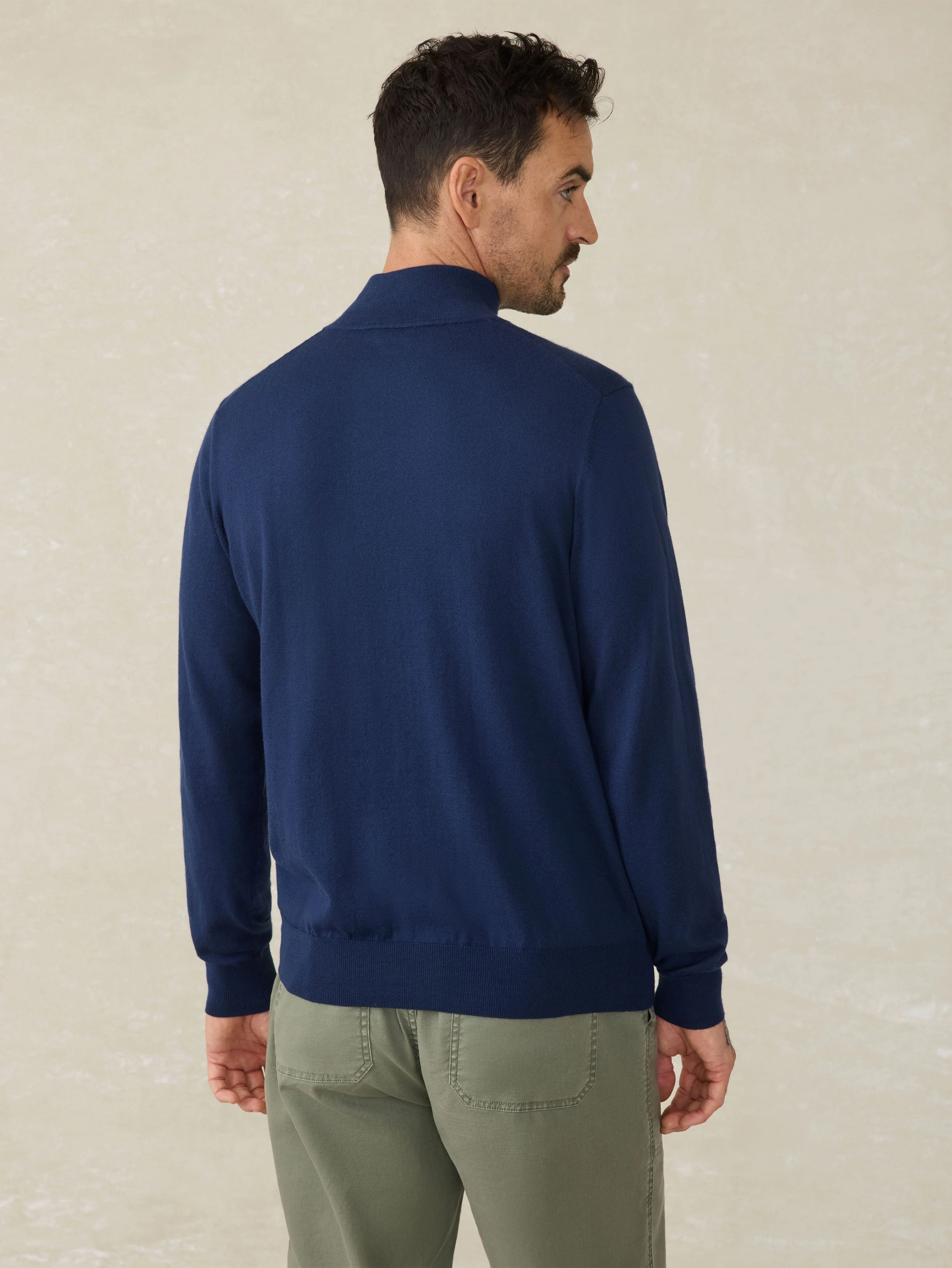Movement™ Quarter Zip Sweater - Marine Navy Heather