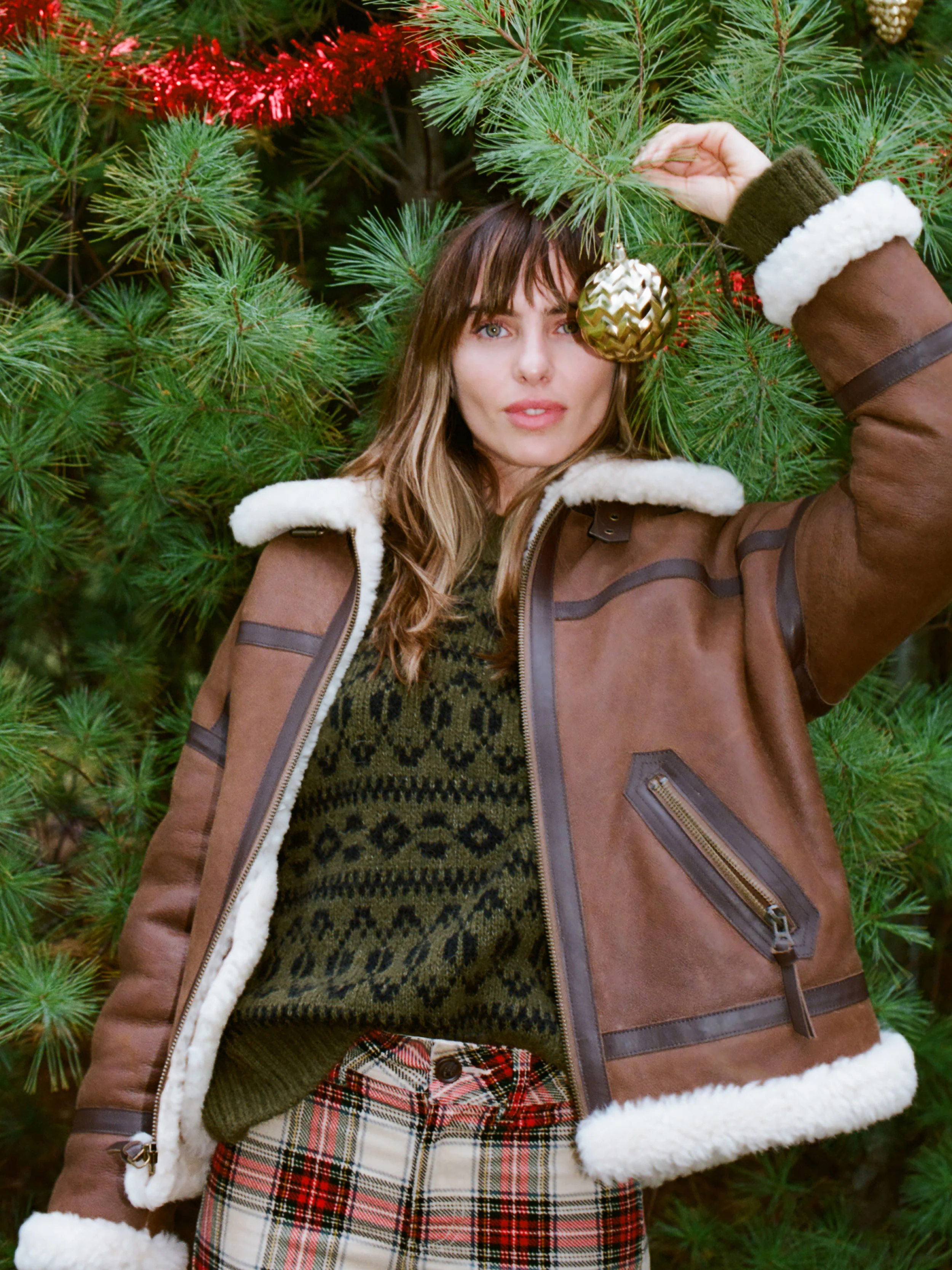 Sedona Shearling Flight Jacket - Brown