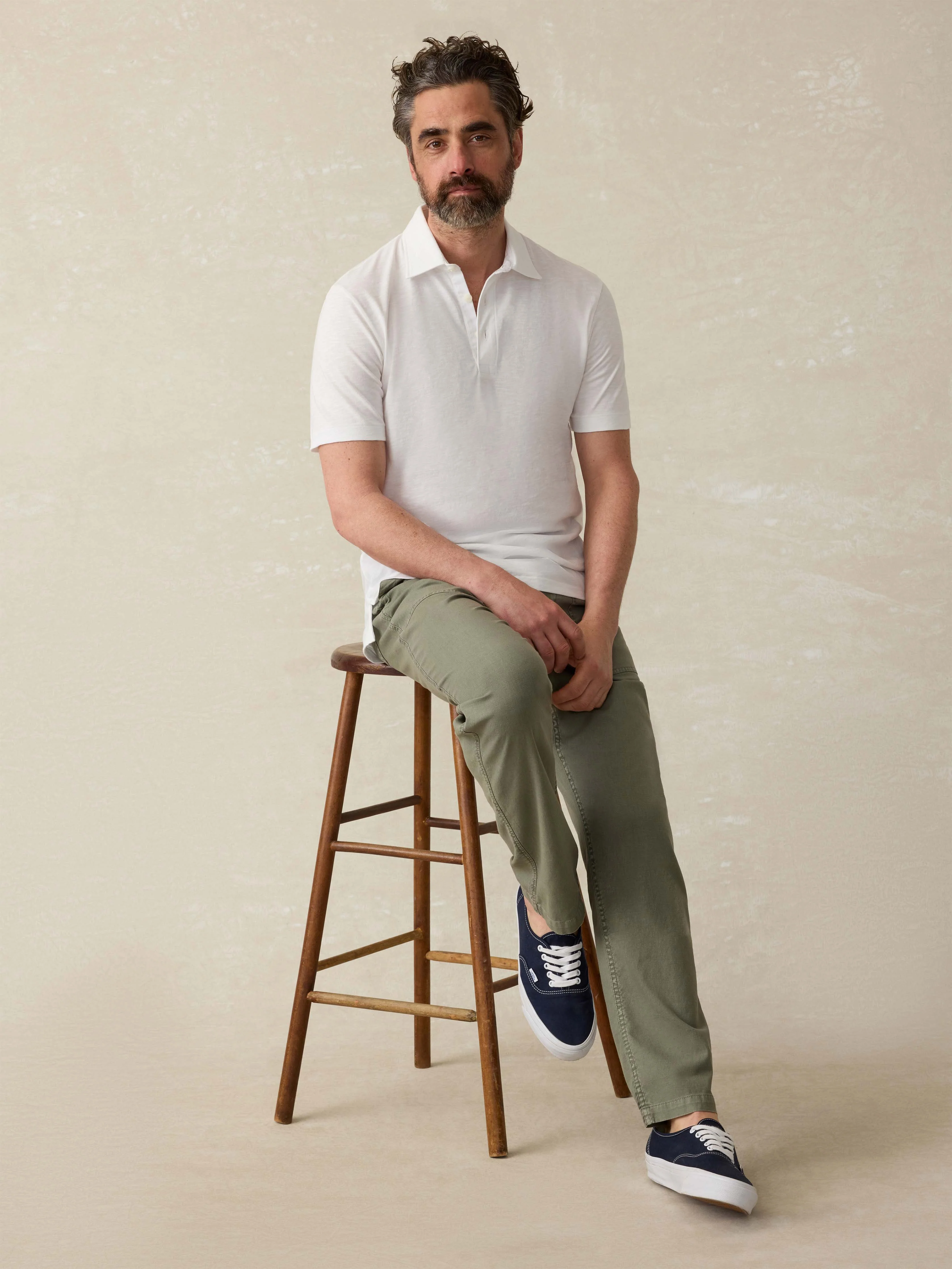 Sunwashed T-Shirt Polo - White