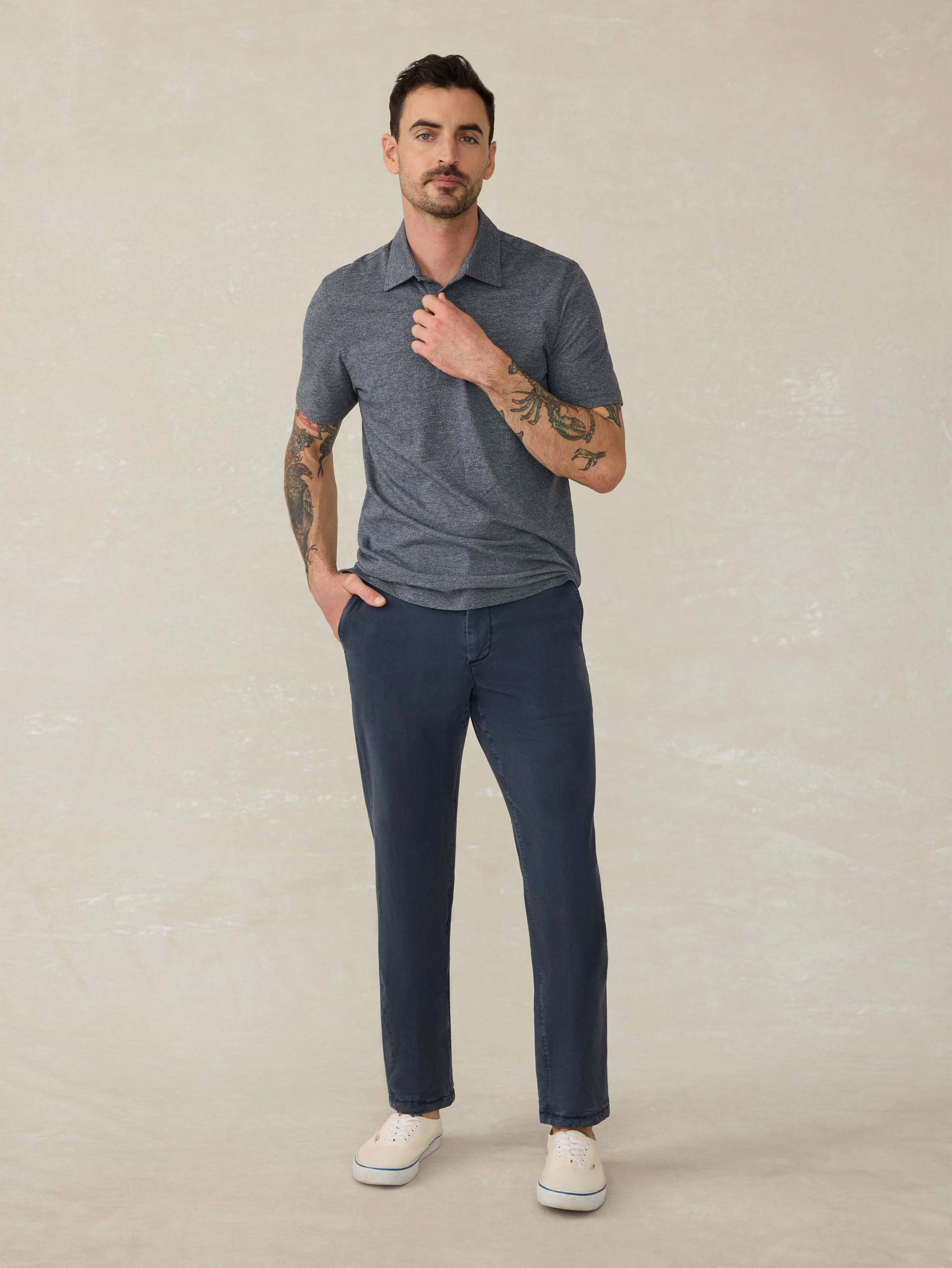 Short-Sleeve Movement™ Pique Polo - Dusty Iron Heather