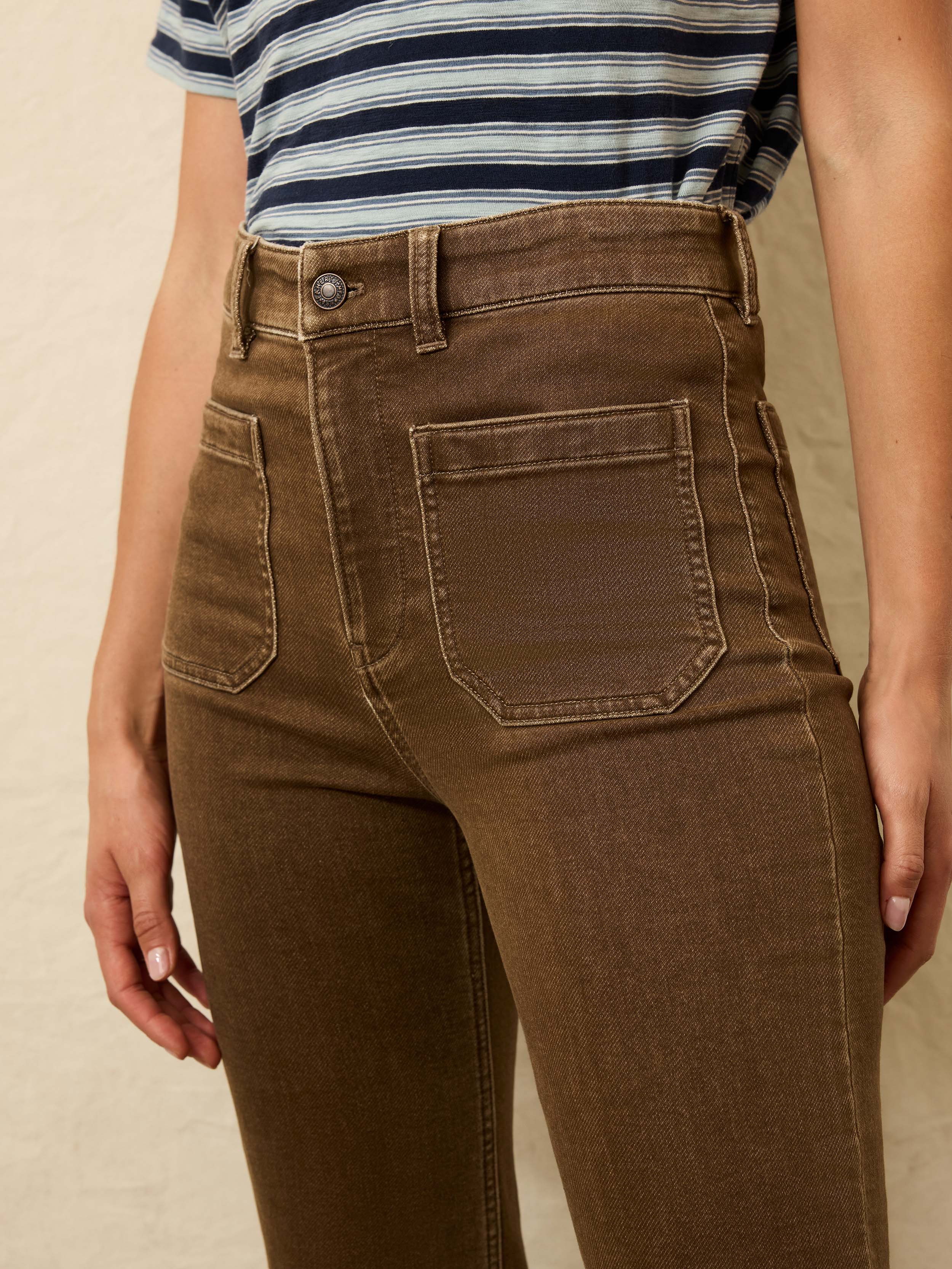 Stretch Terry Patch Pocket Pant - Walnut