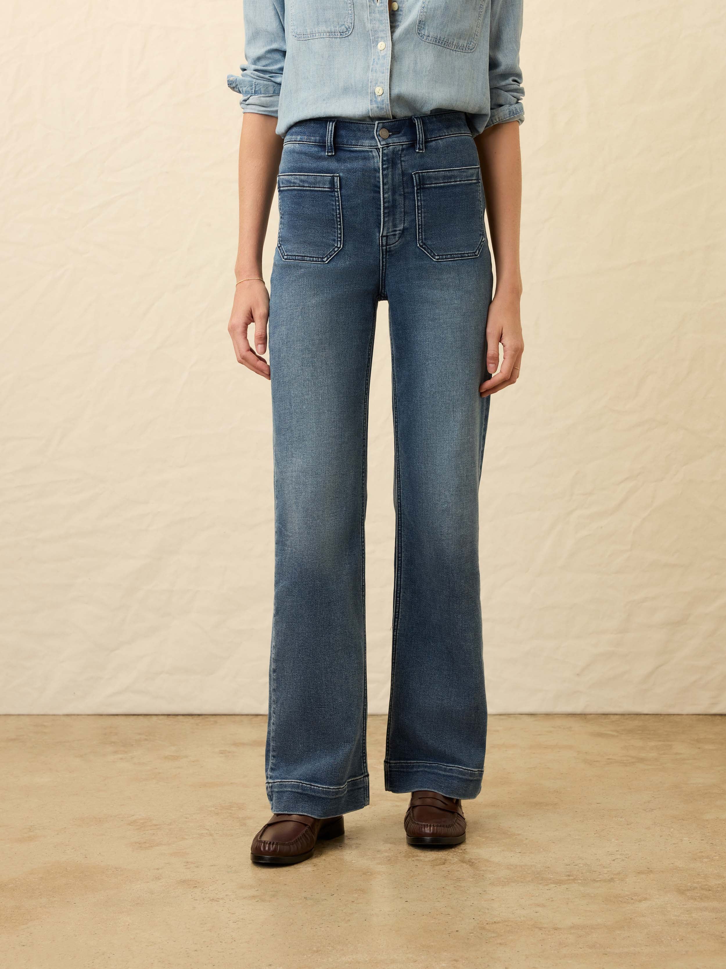 Stretch Terry Patch Pocket Pant - Riverton Wash