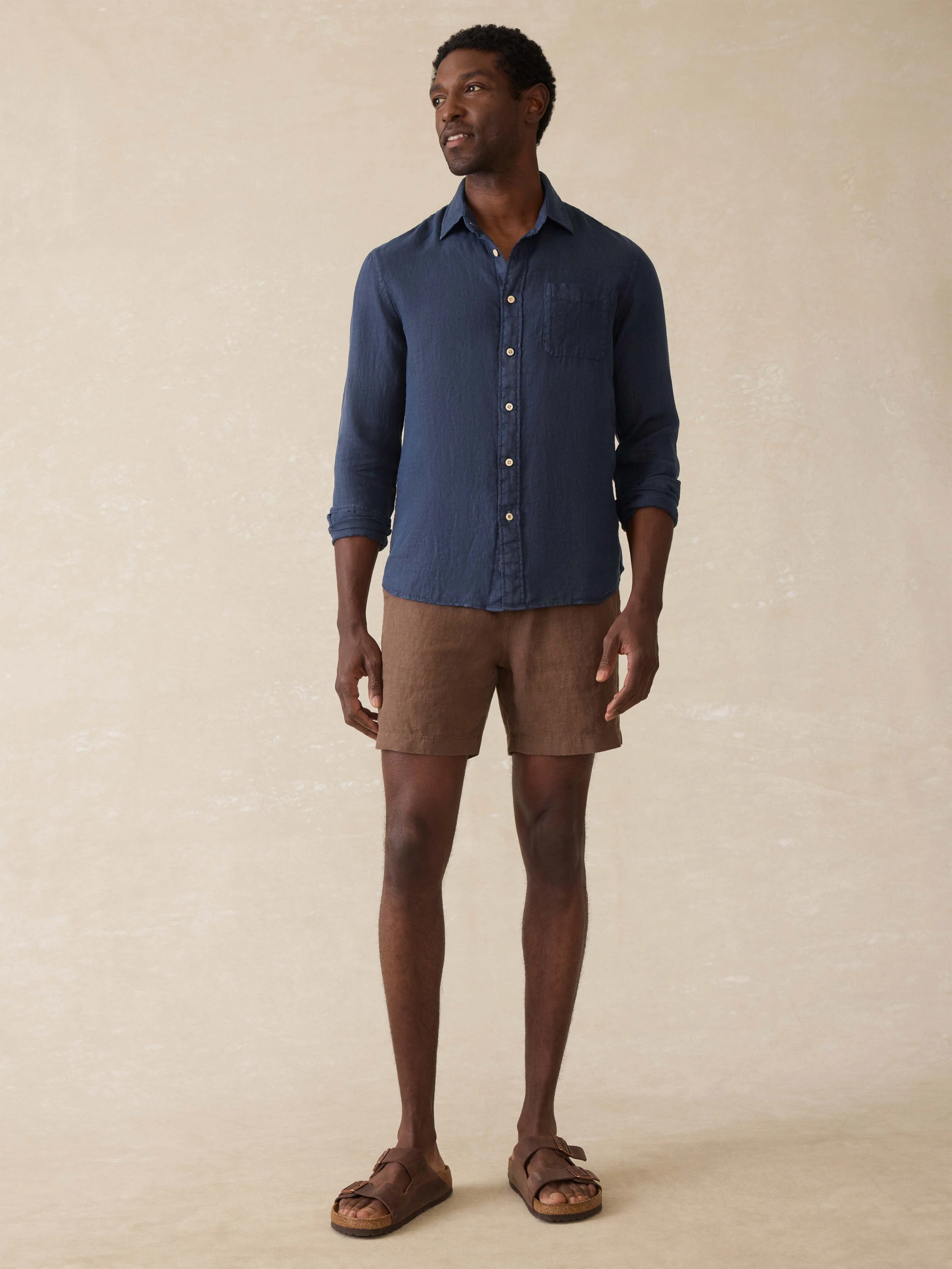 Laguna Linen Shirt - Island Navy