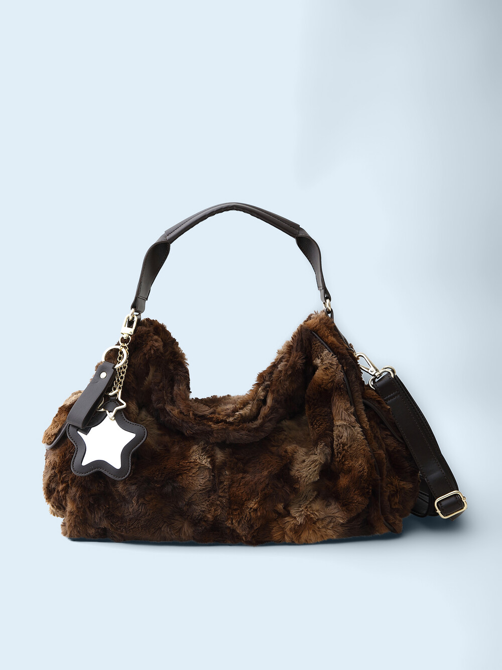 Eco Fur Pillow Bag Brown