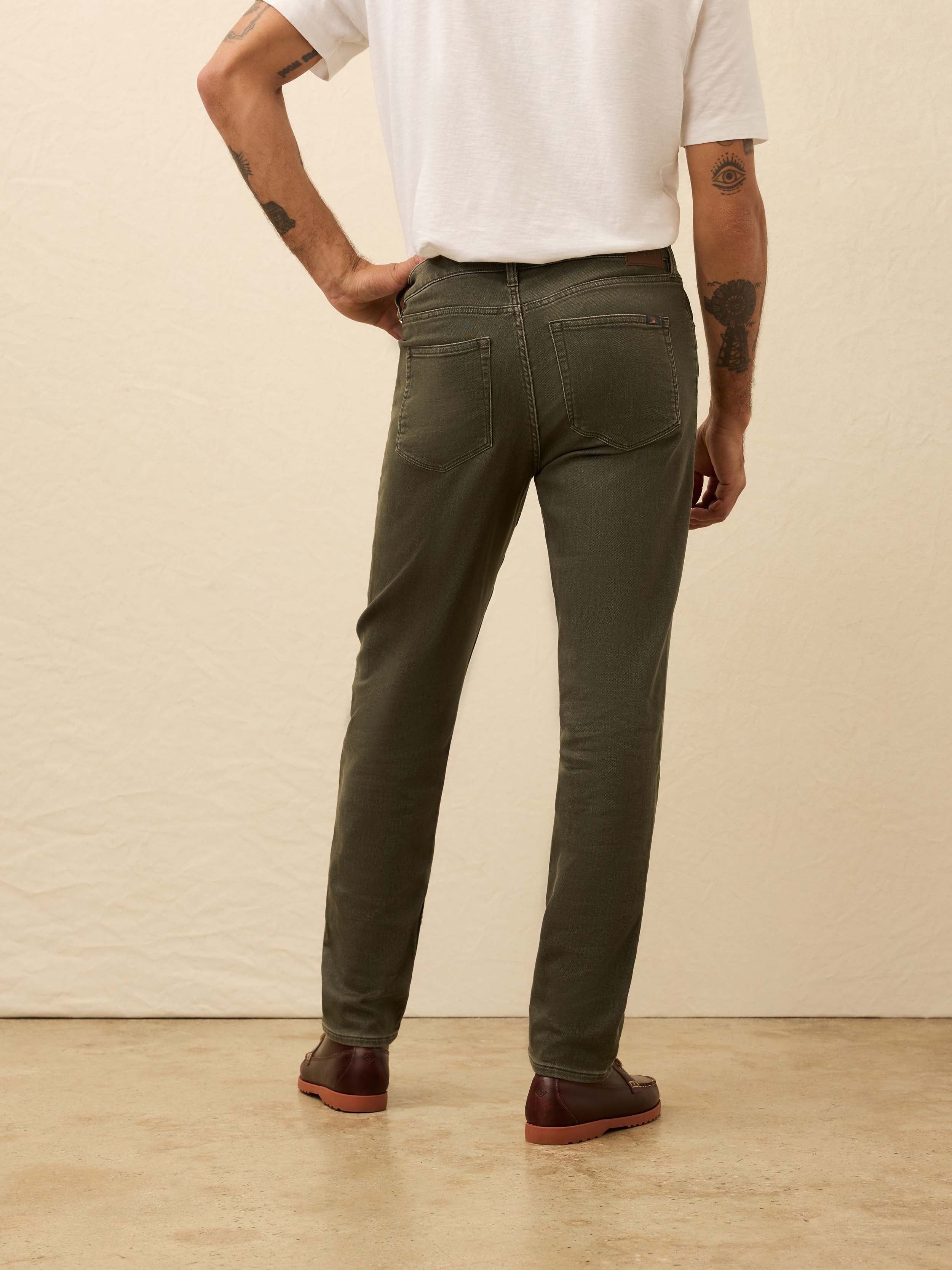 Stretch Terry 5-Pocket Pant - Fall Olive