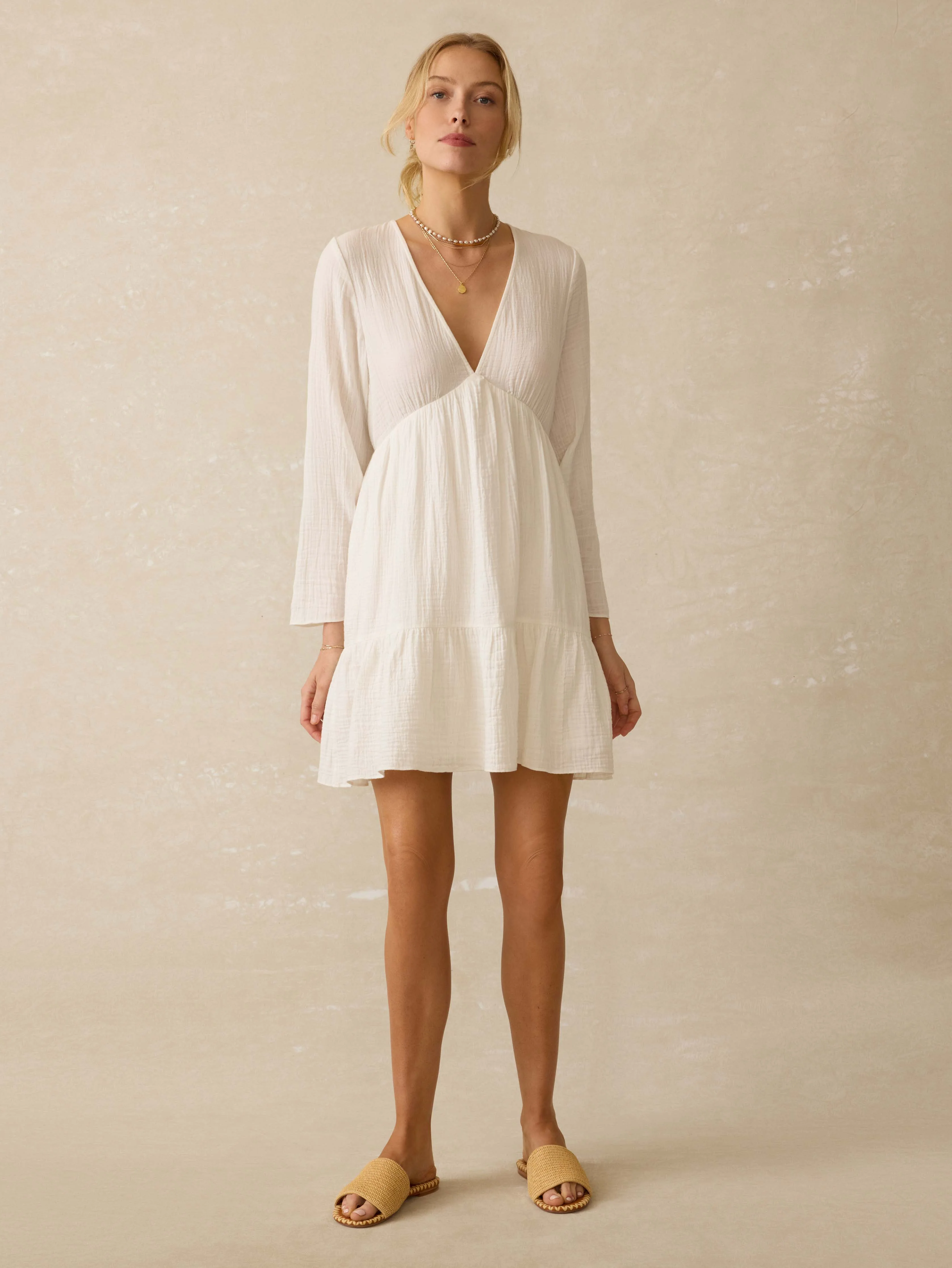 Dune Cotton Gauze Oceana Dress - White