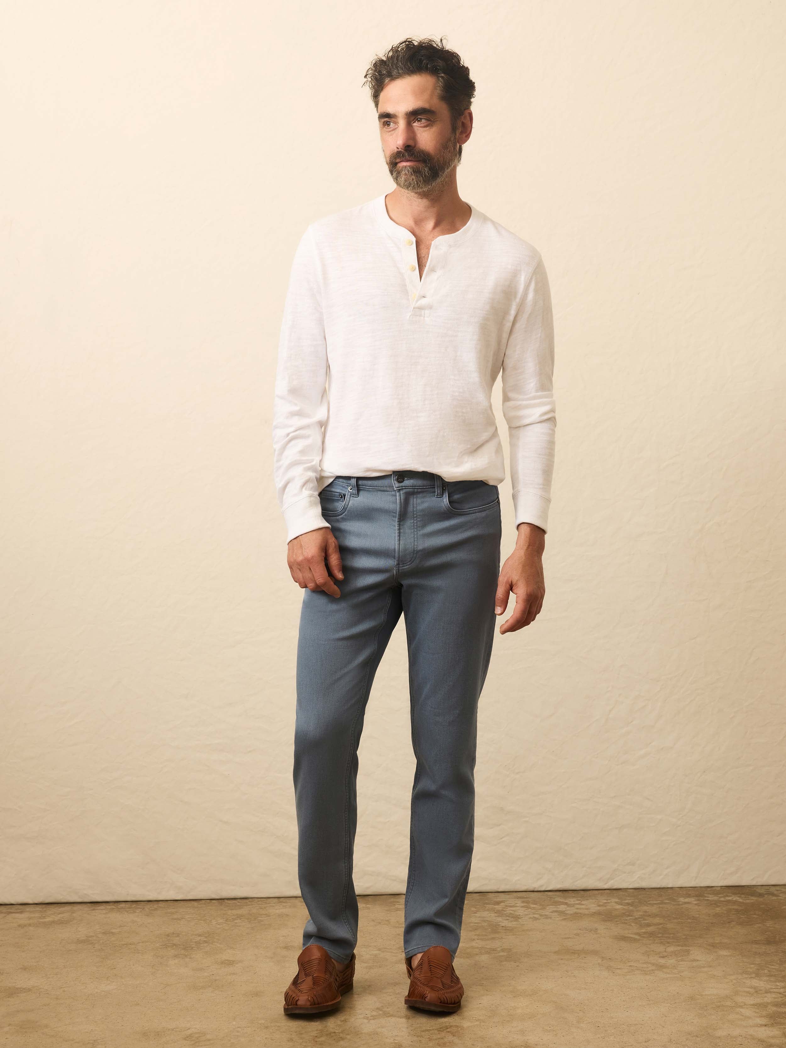 Stretch Terry 5-Pocket Pant - Rocky Blue