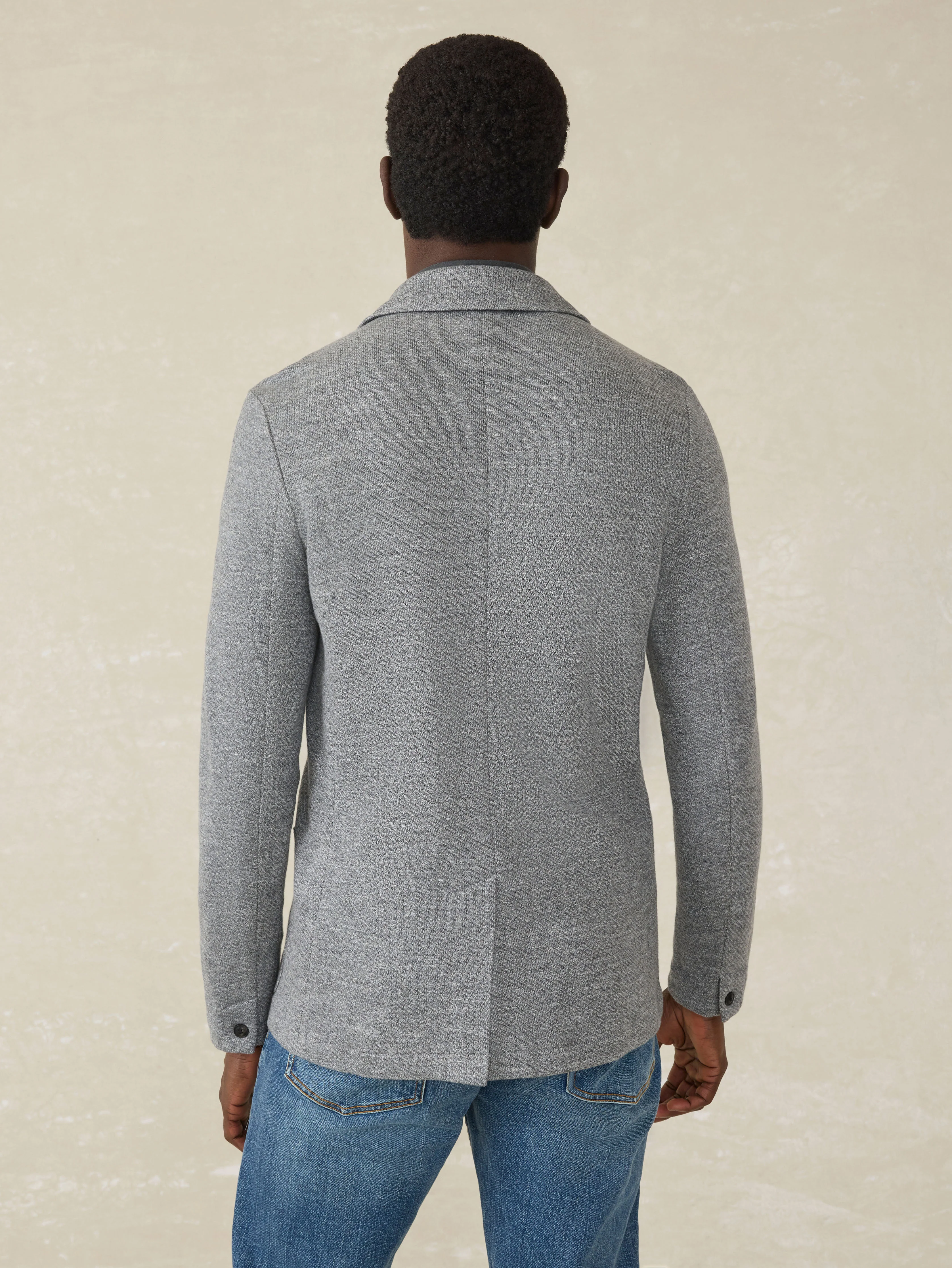 Inlet Knit Blazer - Medium Grey Melange
