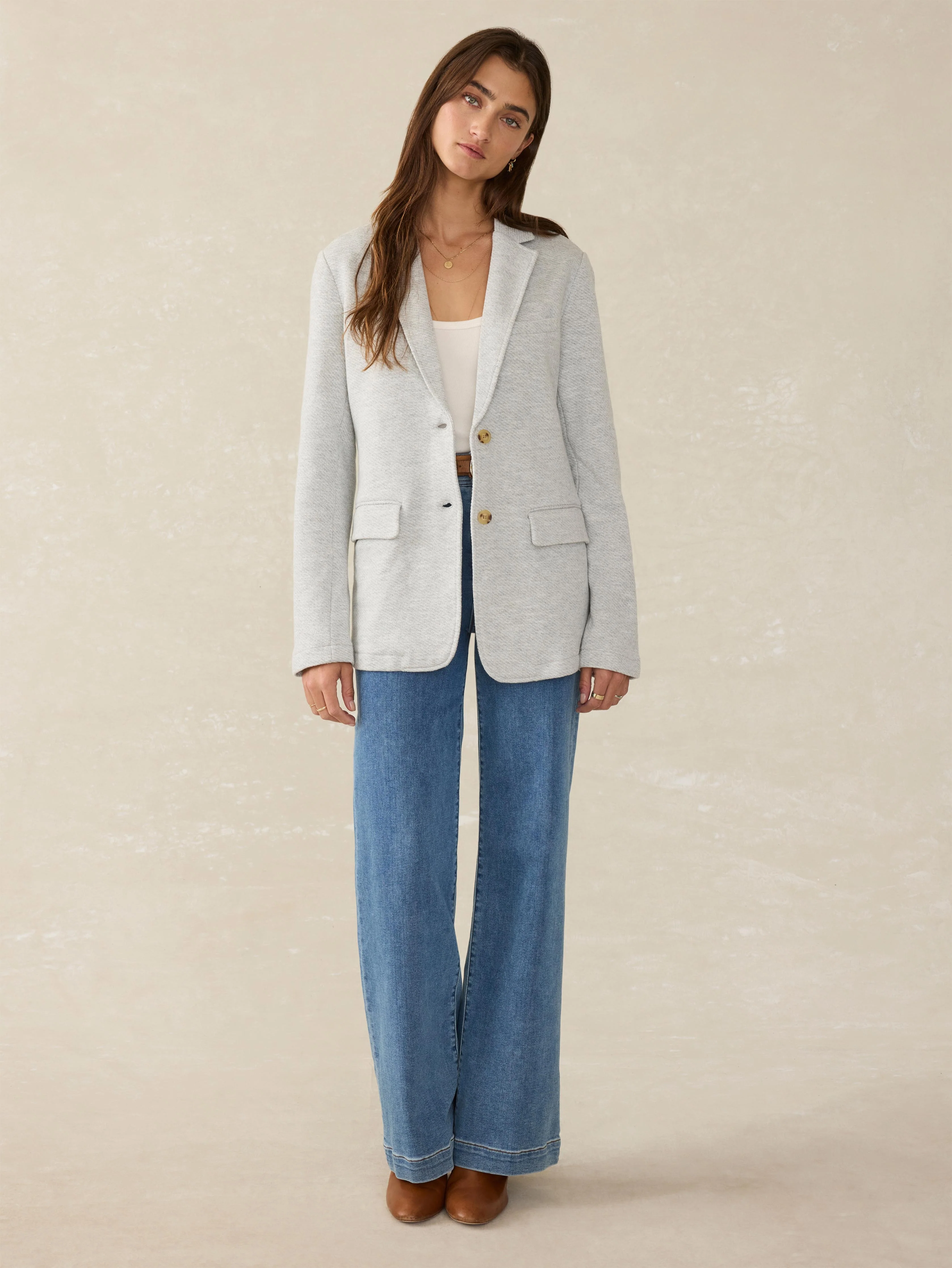 Inlet Knit Blazer - Heather Grey