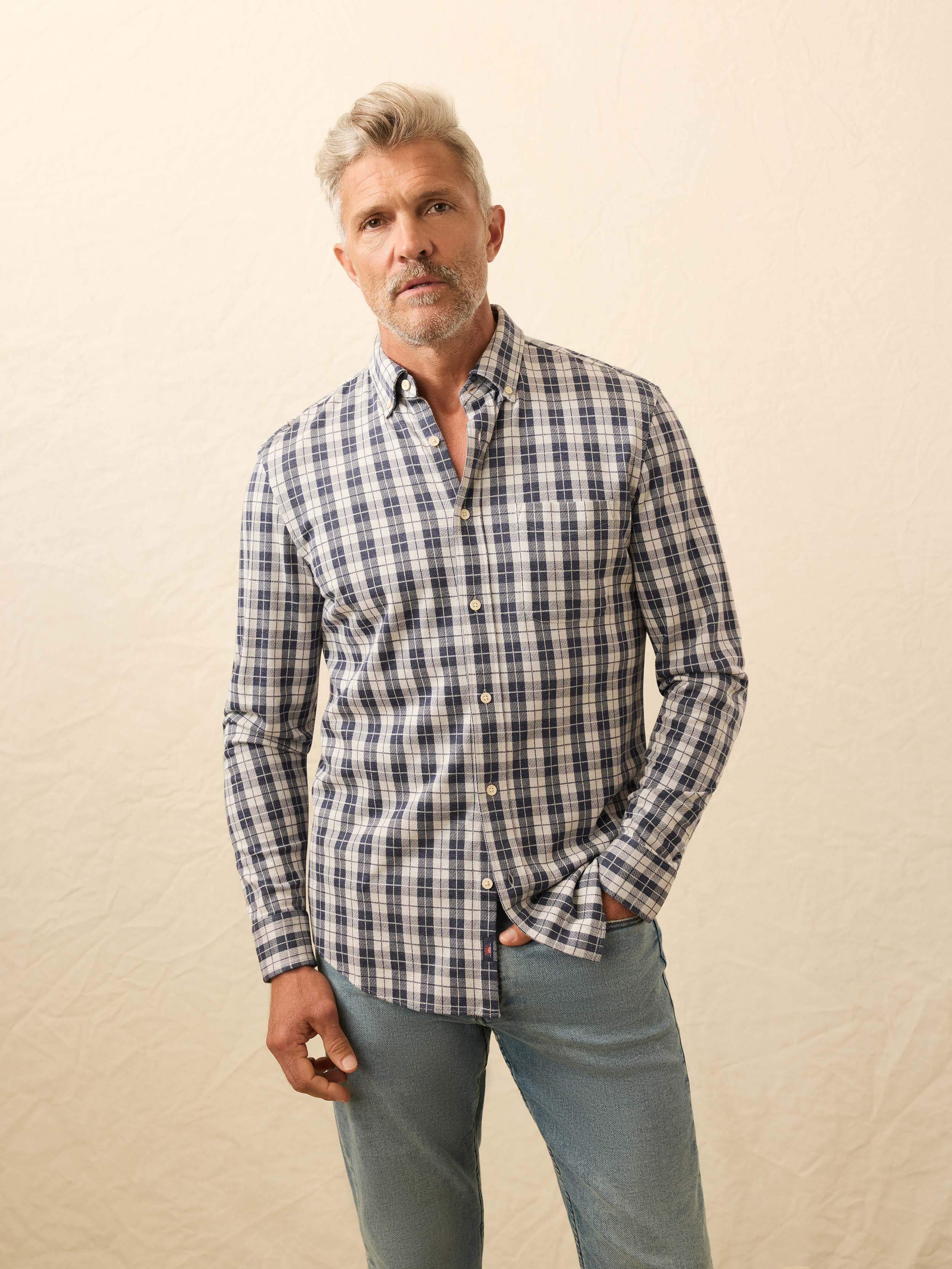 Coastline Knit Shirt - Royal Canyon Plaid