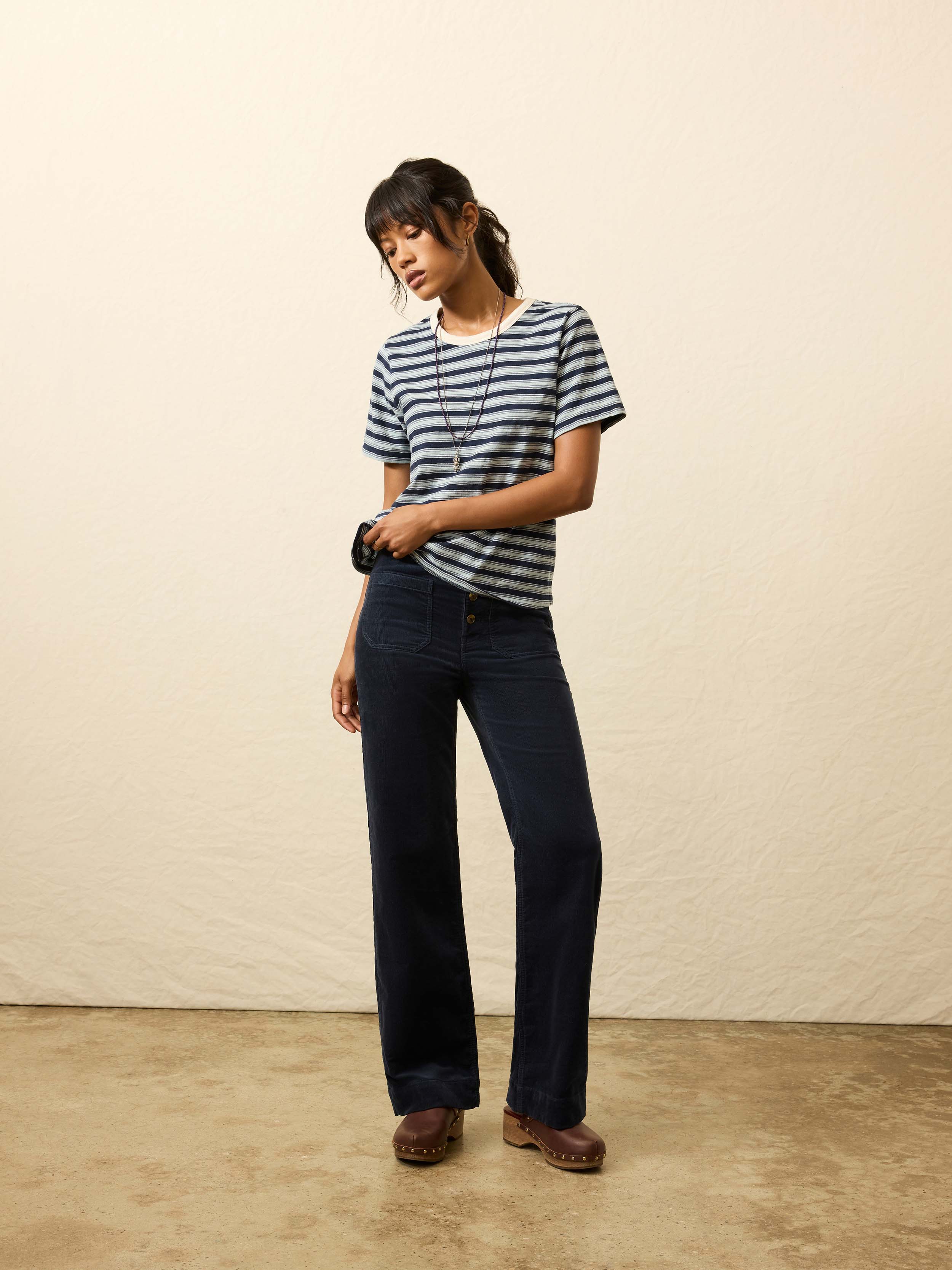 Stretch Terry Cord Patch Pocket Pant - Abyss Navy