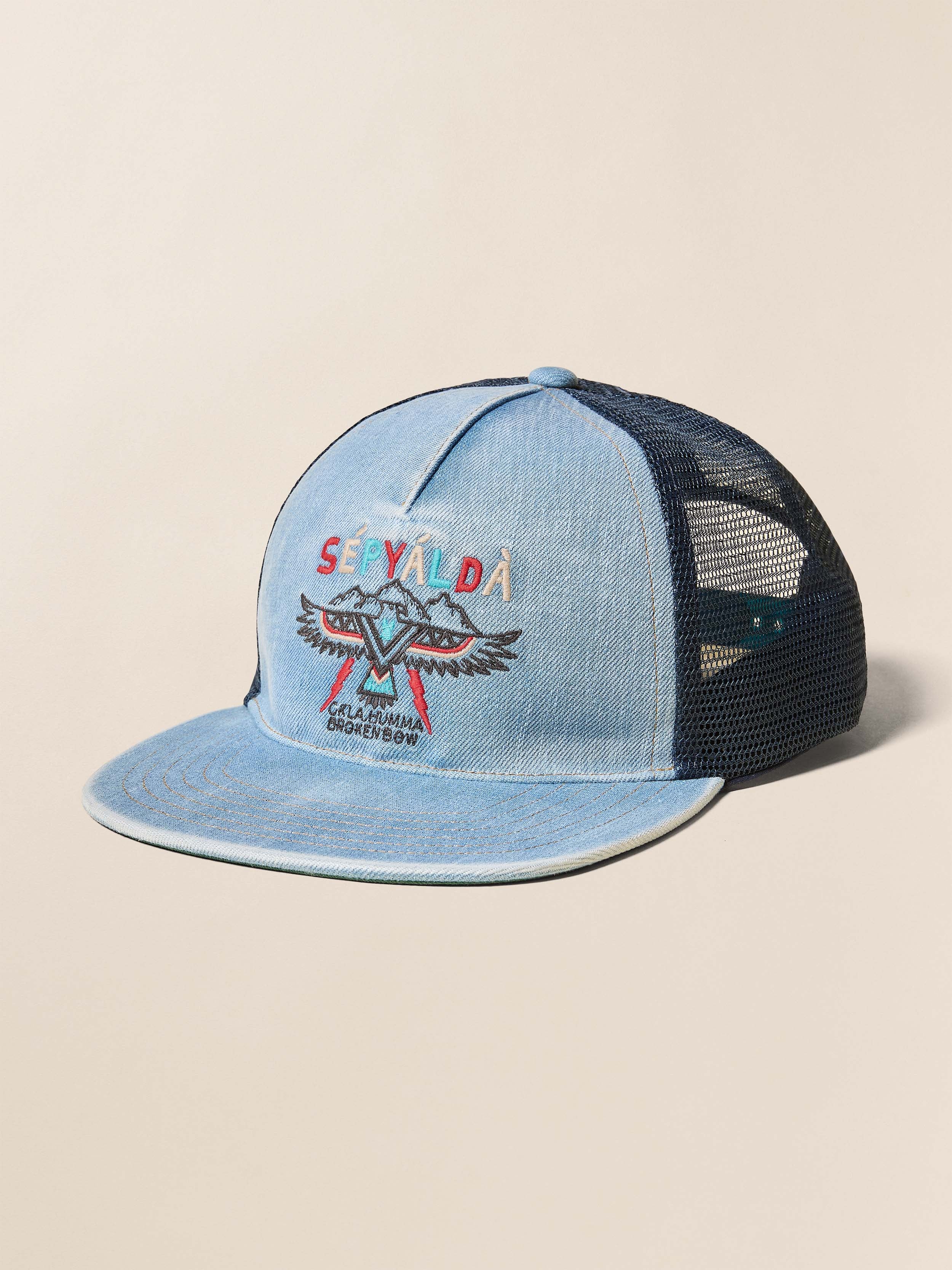 Steven Paul Judd Thunderbird Denim Hat - Light Indigo Wash